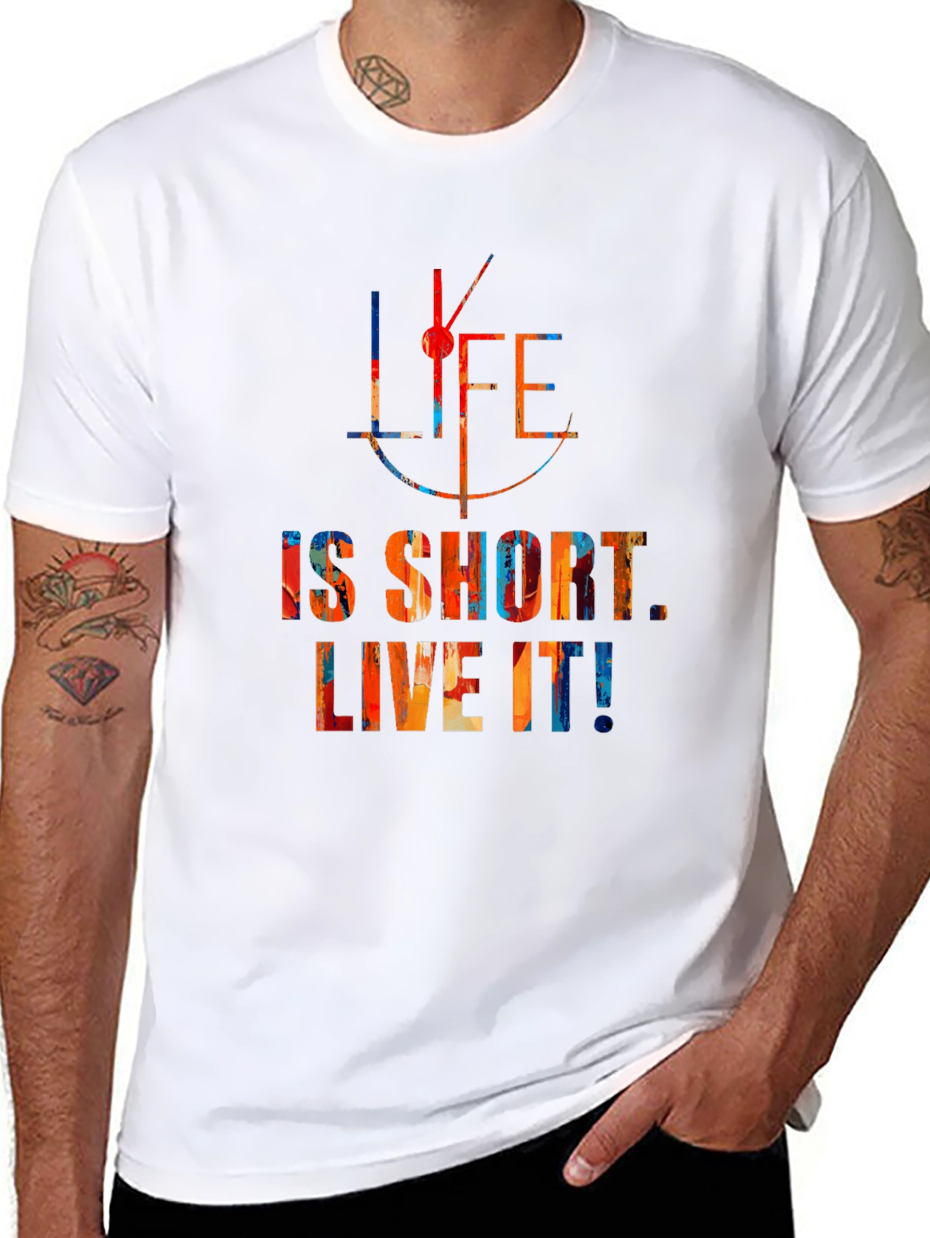 Life is Short Live It Mens Black T-Shirt