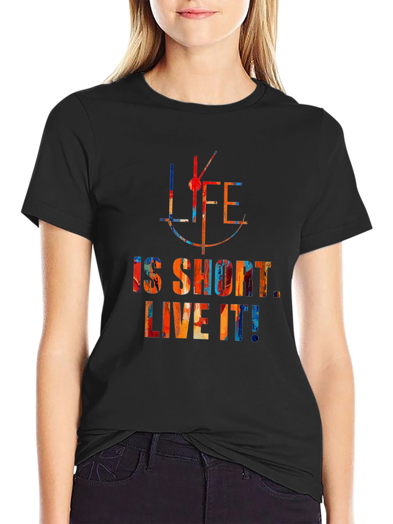Life is Short Live It Mens Black T-Shirt