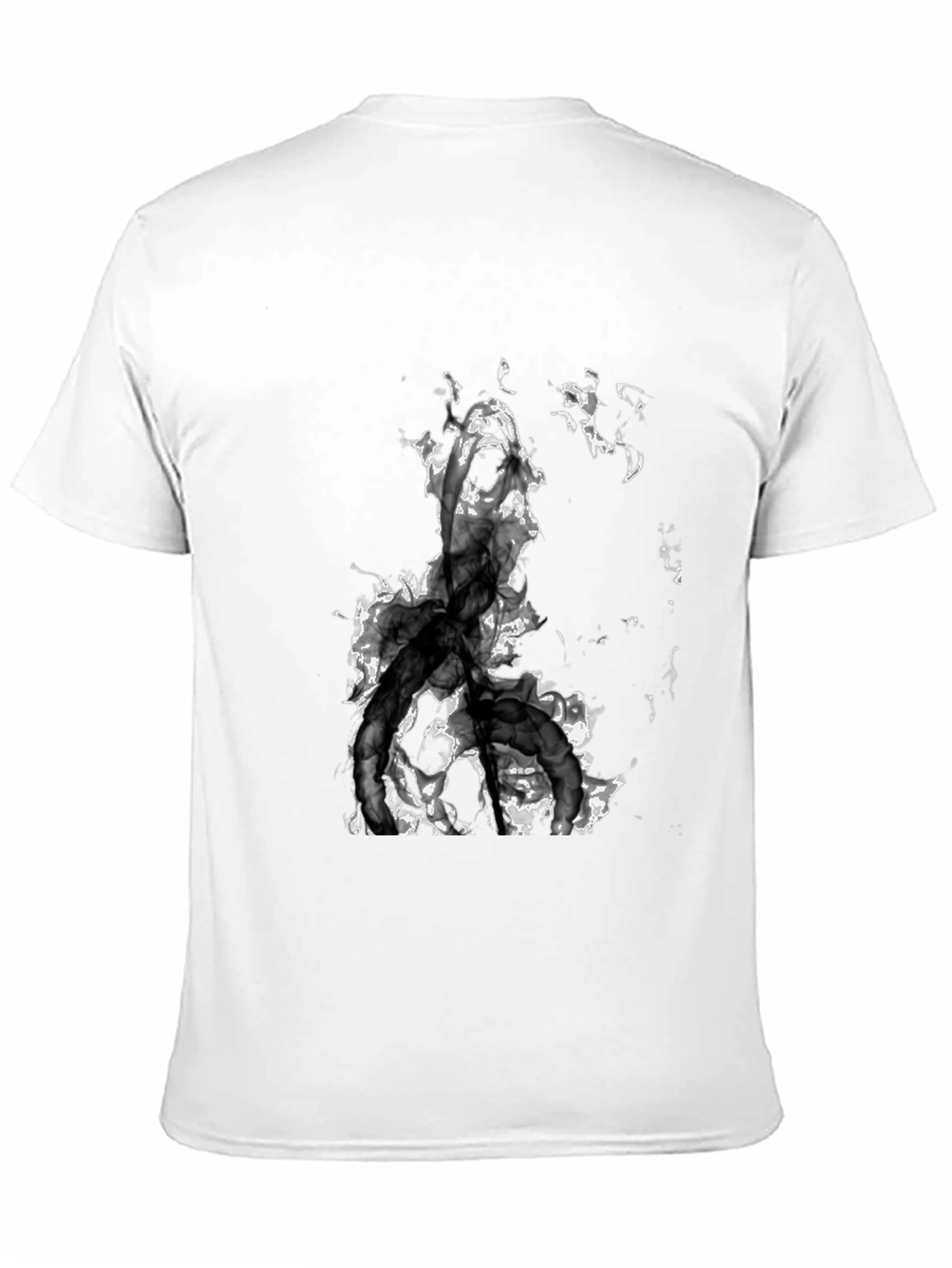 Abstract Smoke Design Black T-Shirt