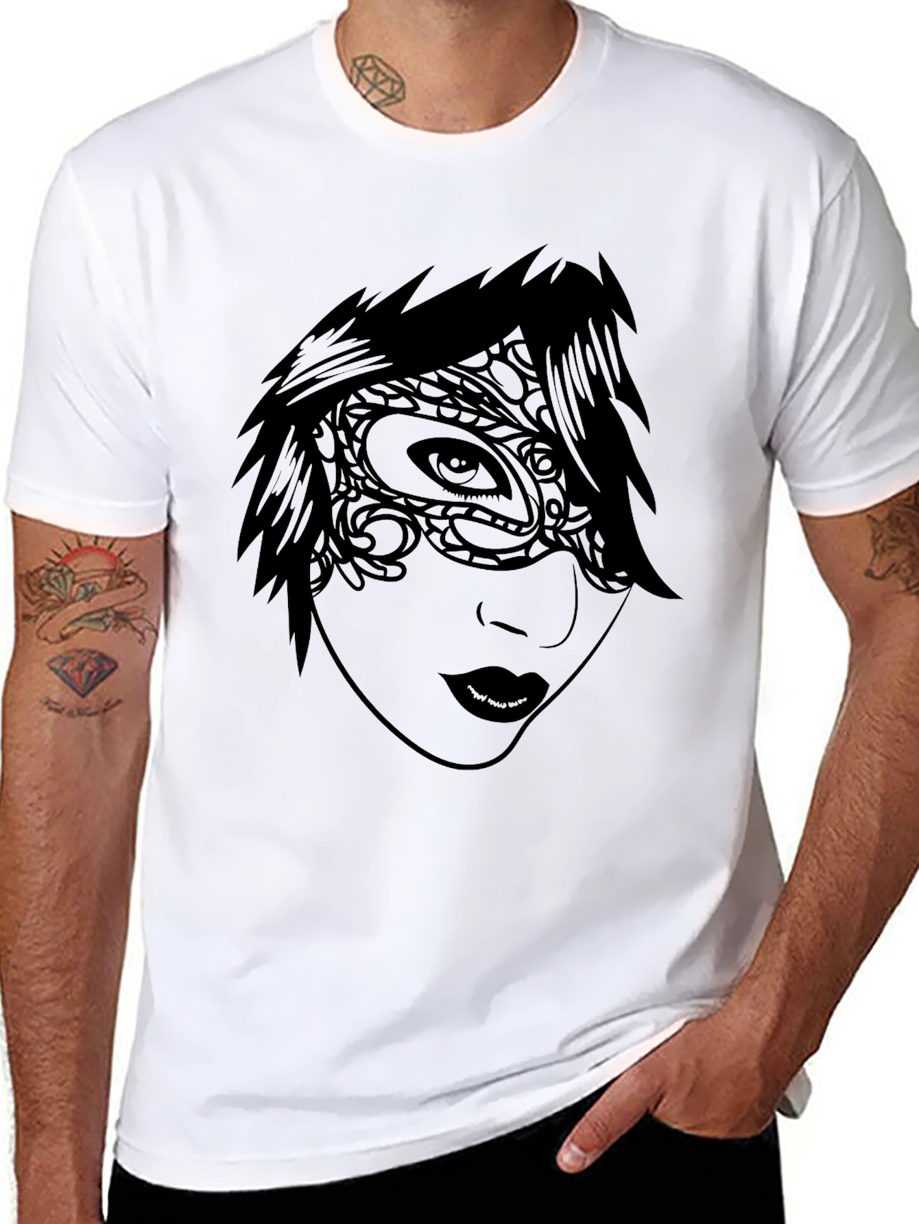 Masquerade Graphic Black T-Shirt