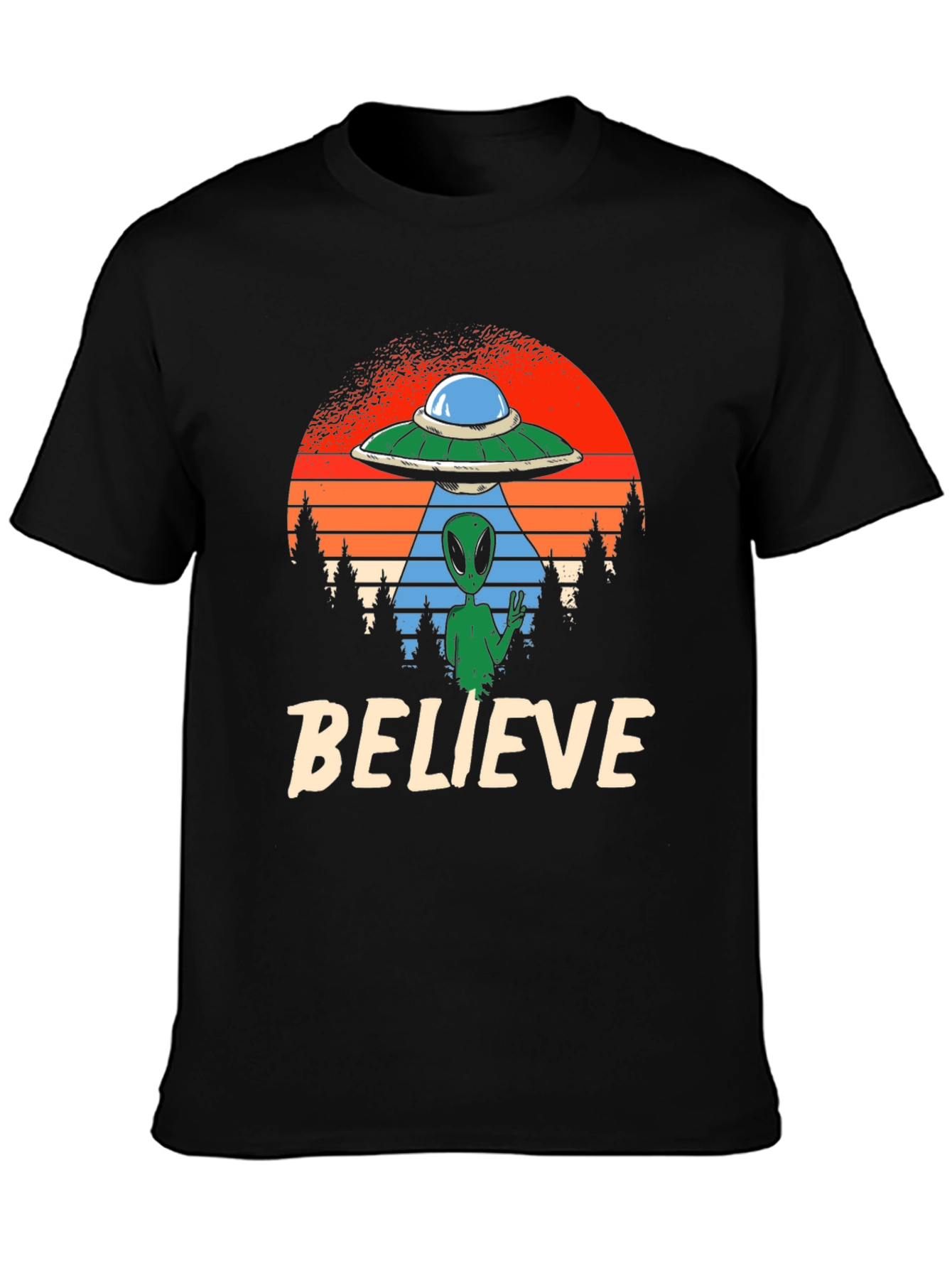 Believe Alien UFO Graphic Tee