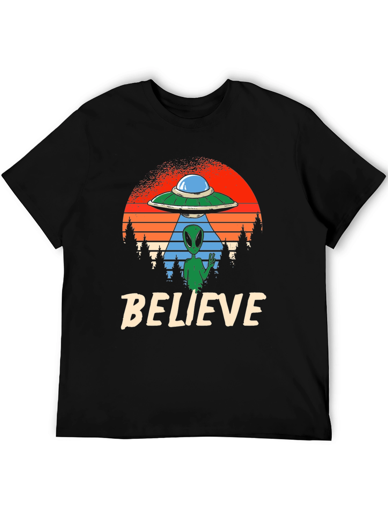 Believe Alien UFO Graphic Tee