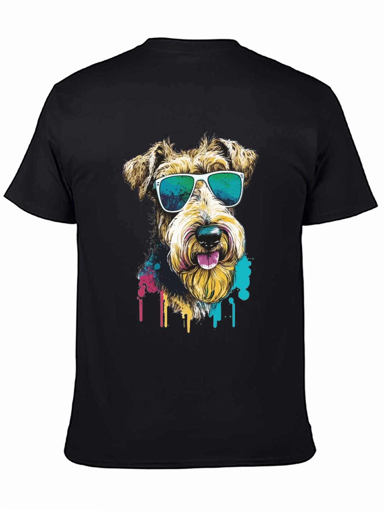 Cool Dog Graphic Tee - Black Cotton Shirt