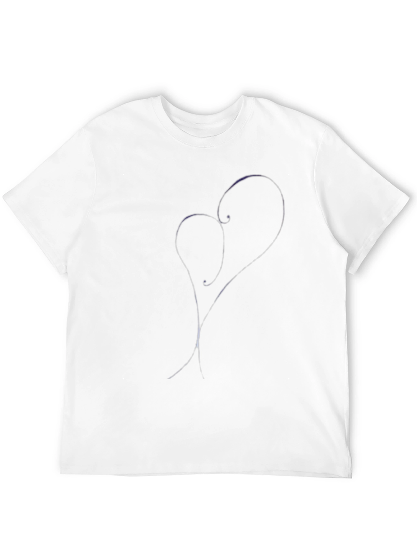 Heart Sketch Black T-Shirt