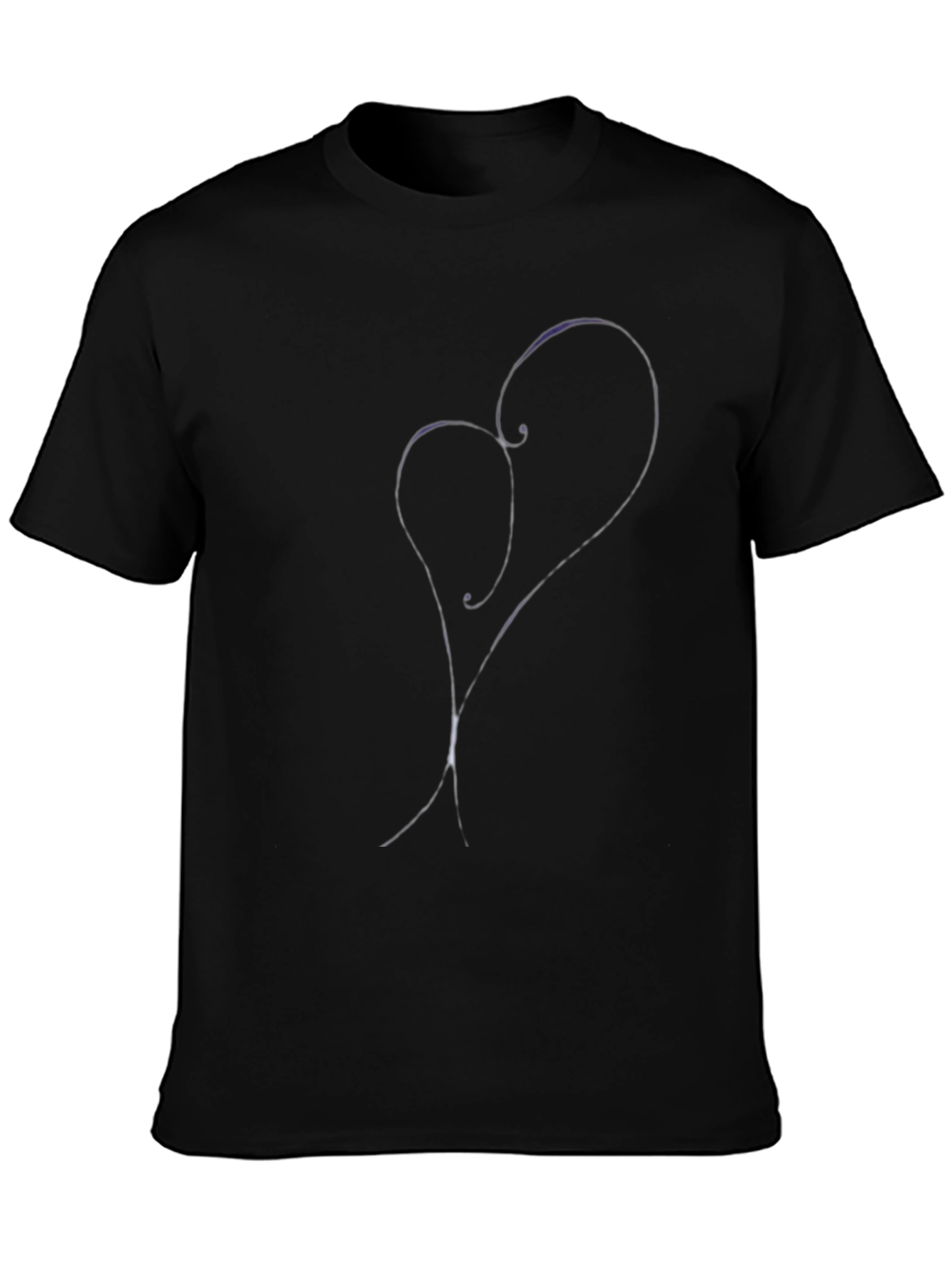 Heart Sketch Black T-Shirt