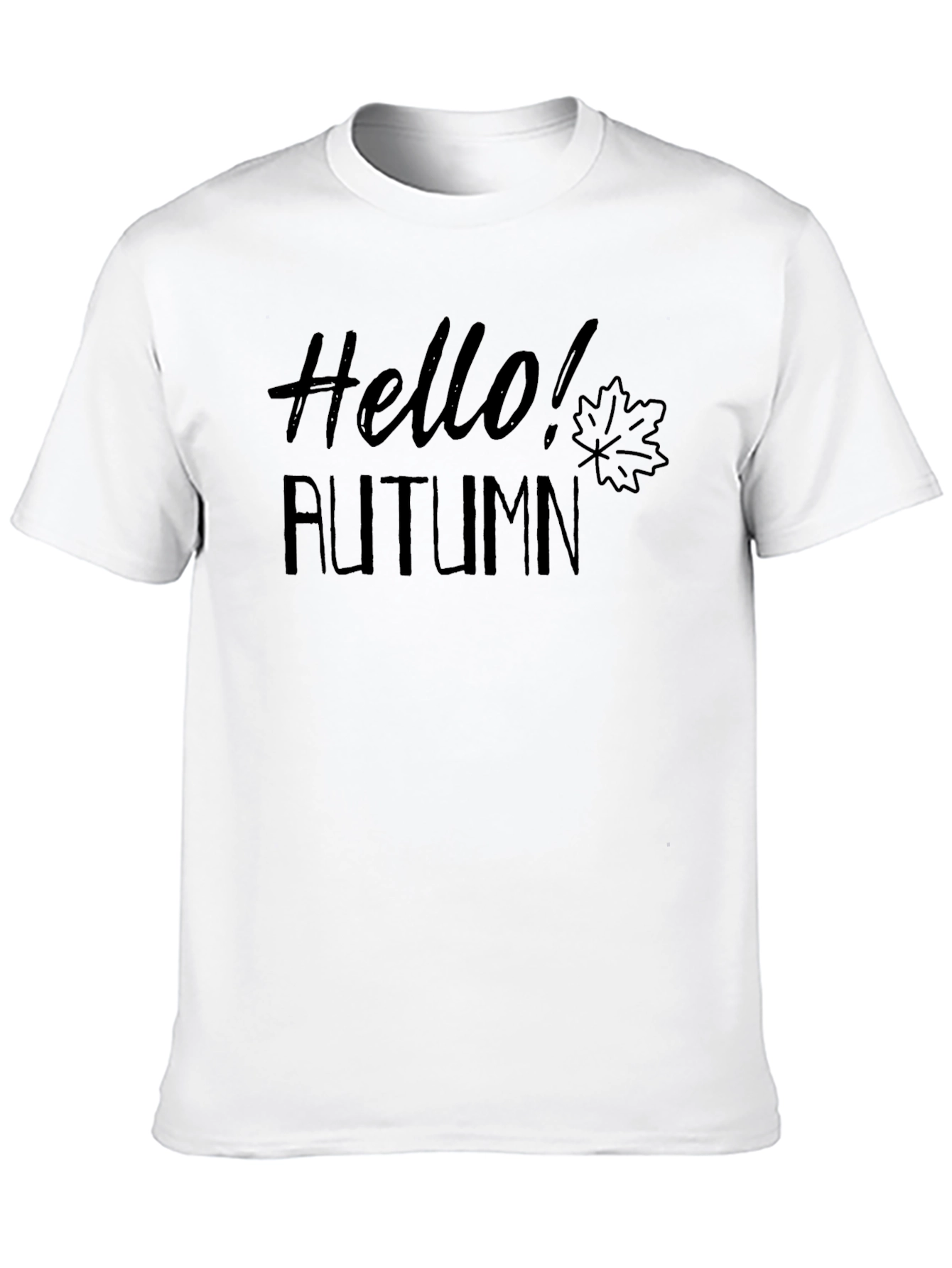 Hello Autumn Black Graphic T-Shirt