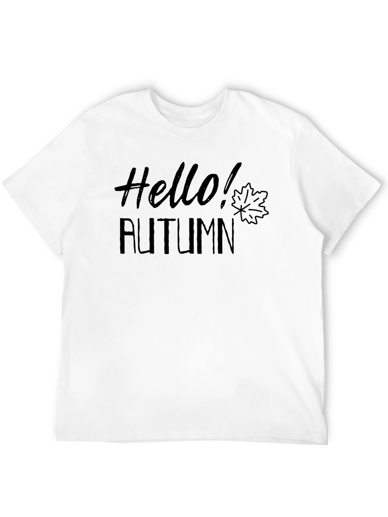 Hello Autumn Black Graphic T-Shirt