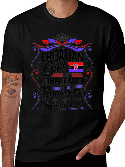 Croatian Girls Complicated T-Shirt Novelty Tee