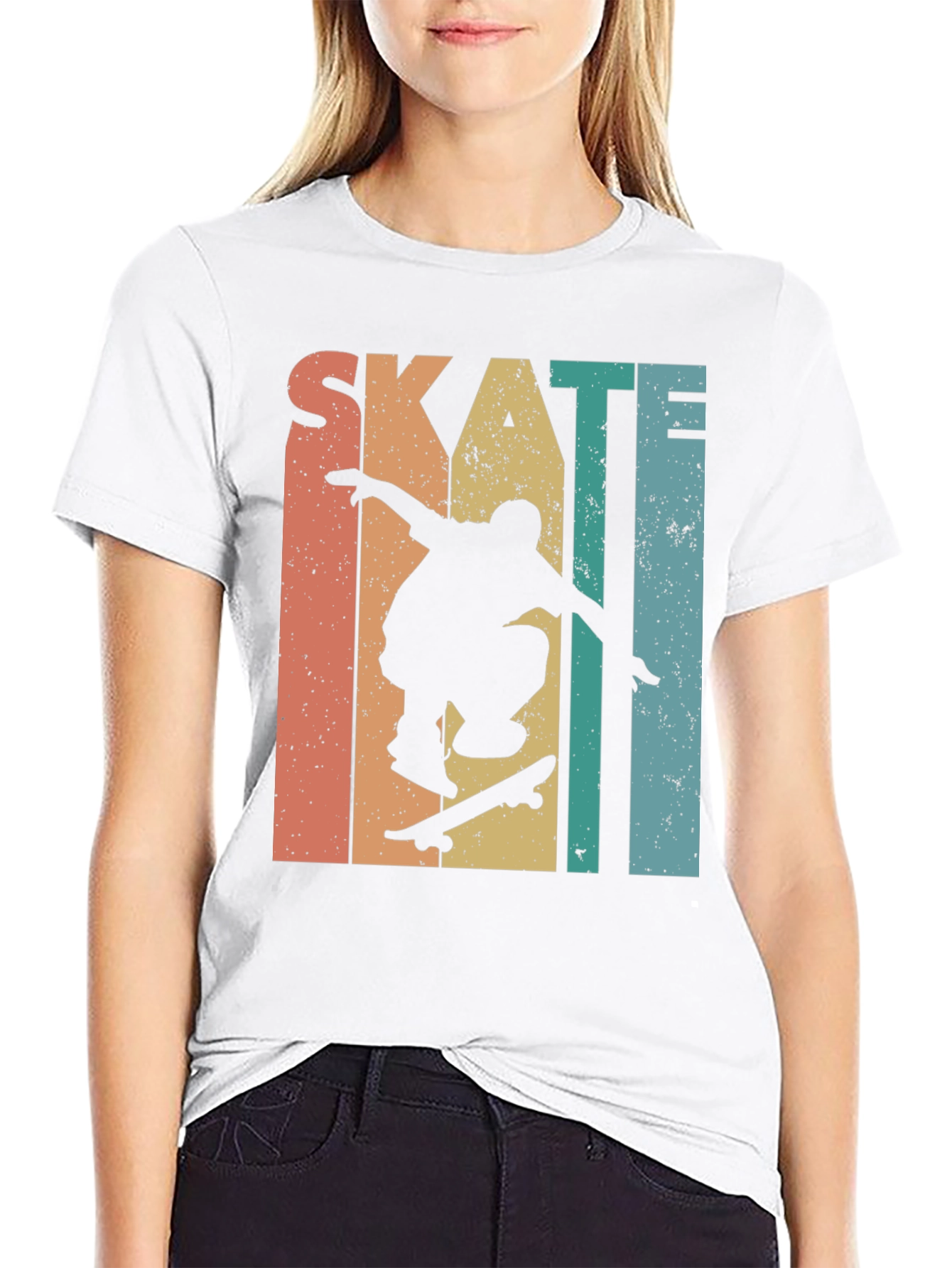 Skateboarding Retro Graphic Tee - Black