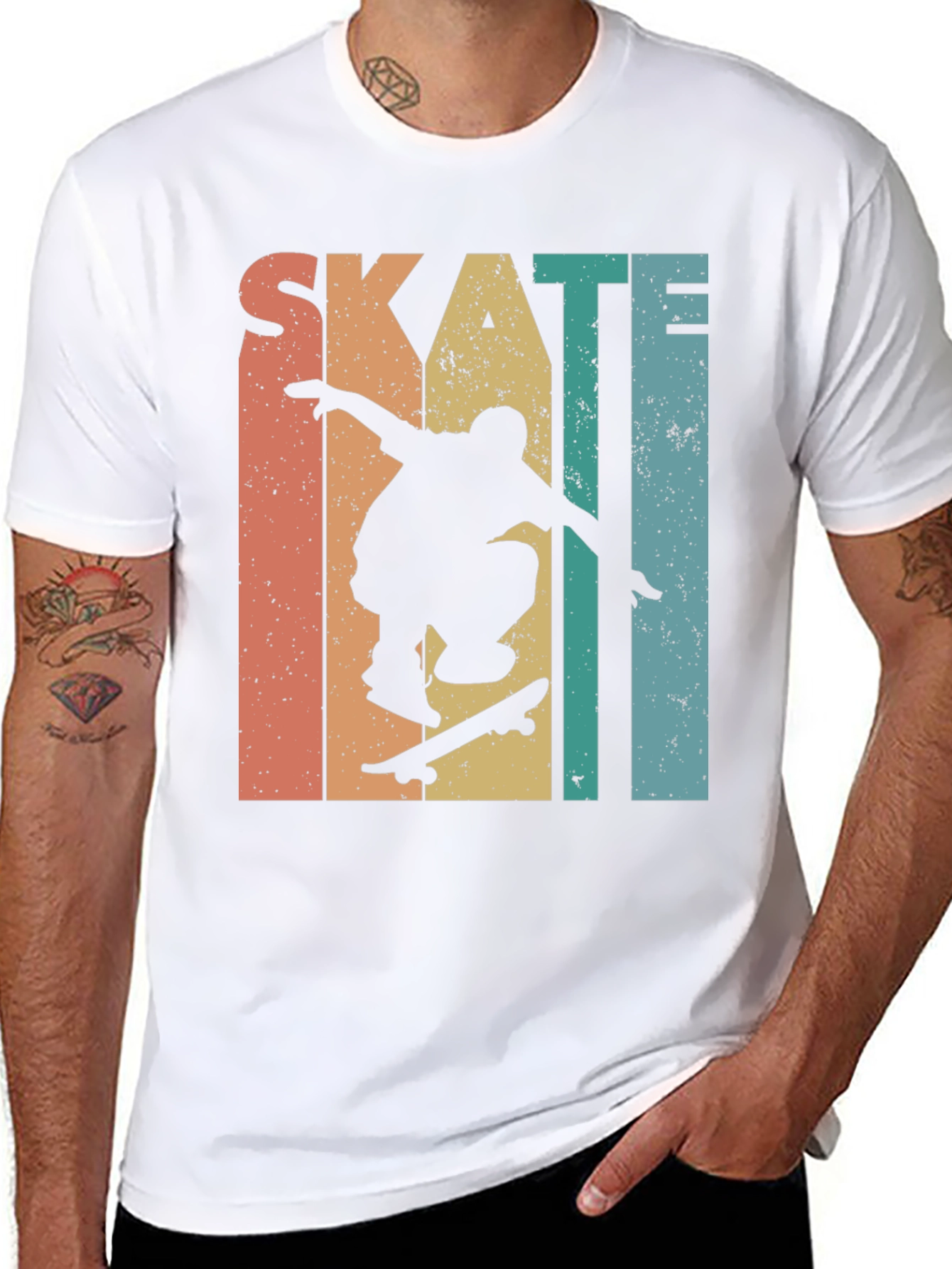 Skateboarding Retro Graphic Tee - Black