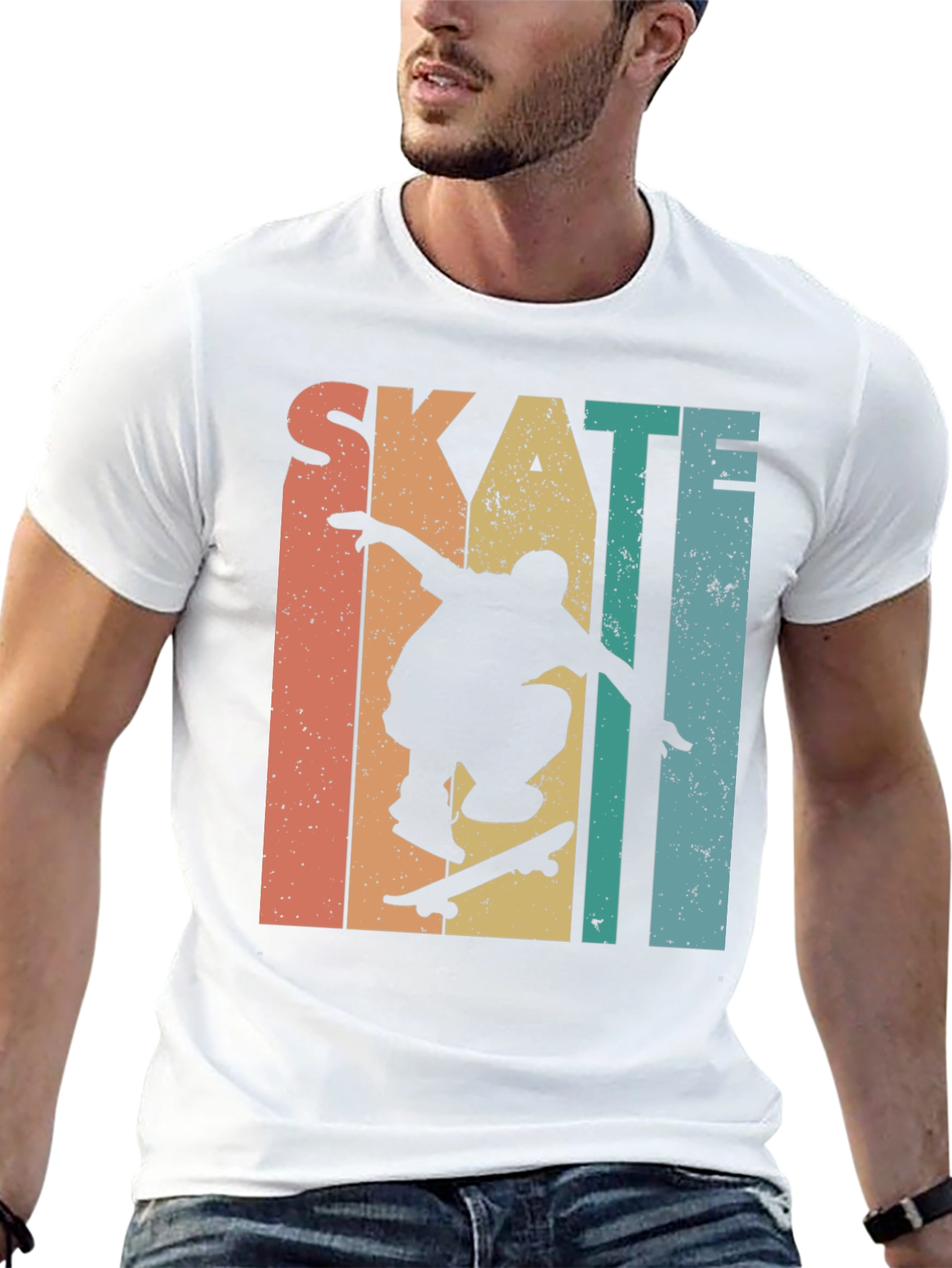 Skateboarding Retro Graphic Tee - Black