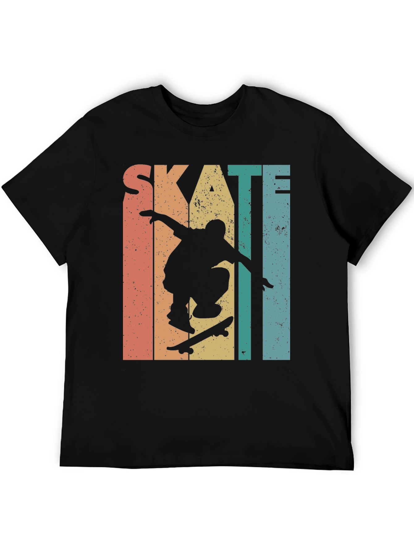Skateboarding Retro Graphic Tee - Black