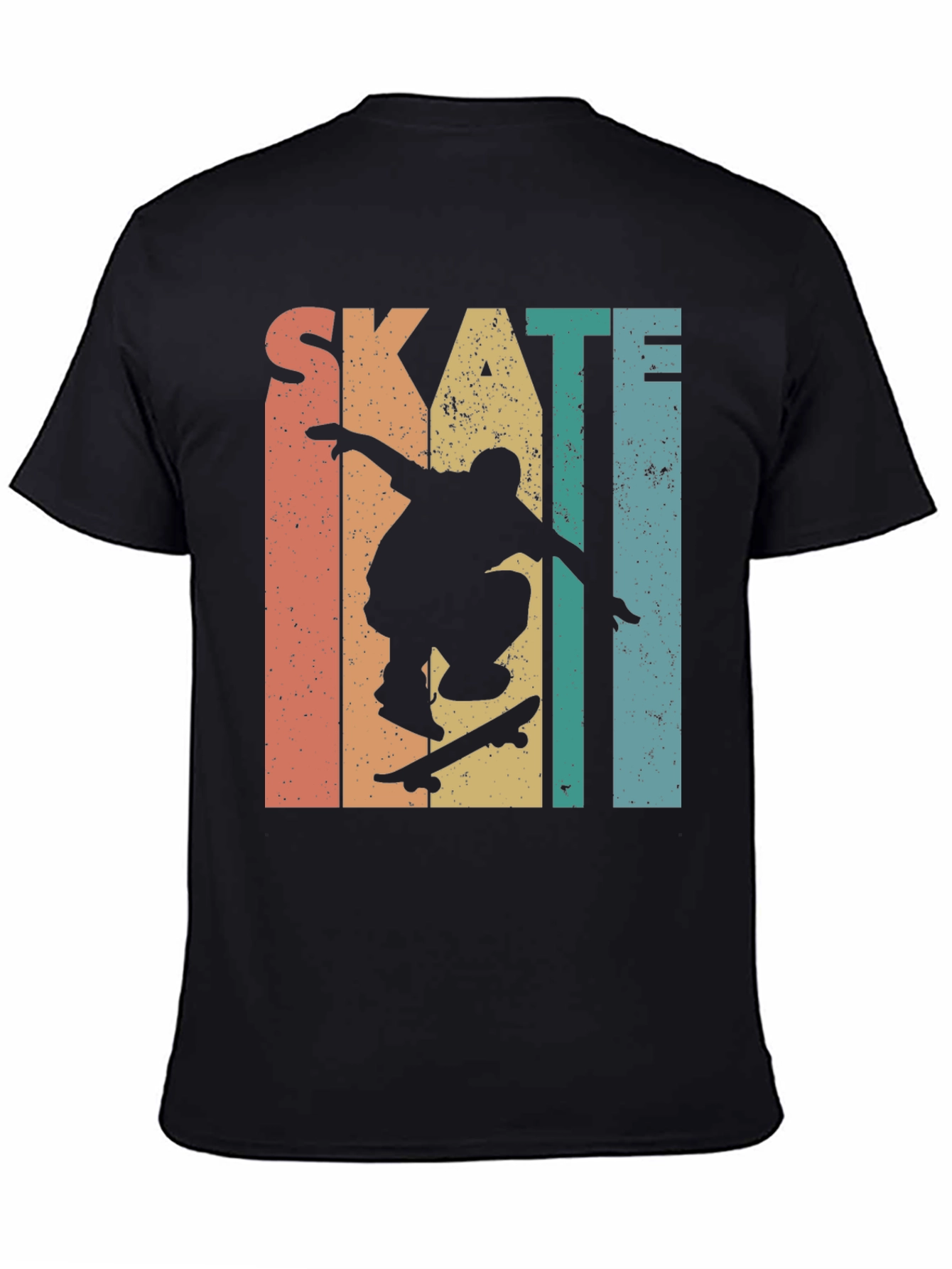 Skateboarding Retro Graphic Tee - Black