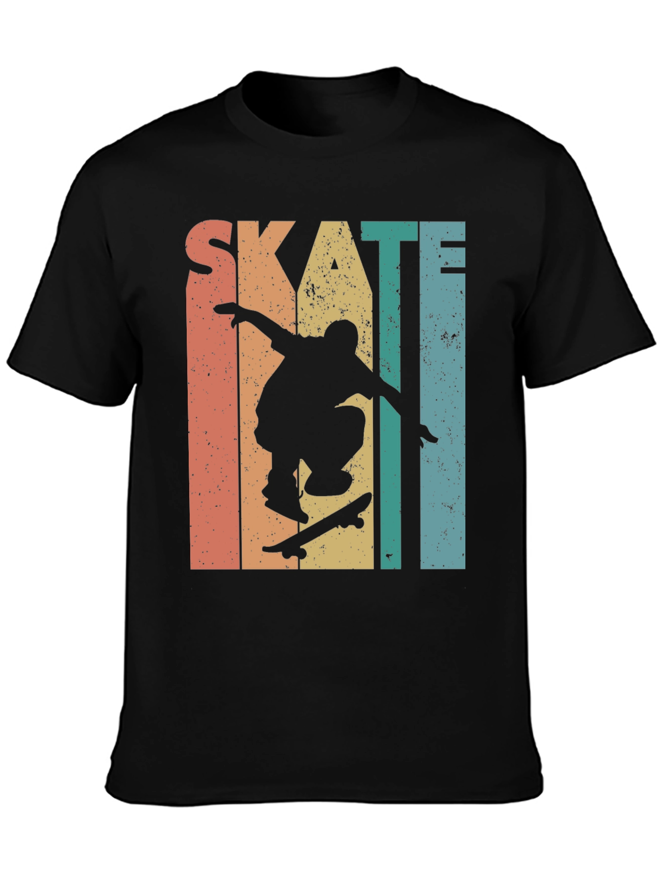 Skateboarding Retro Graphic Tee - Black