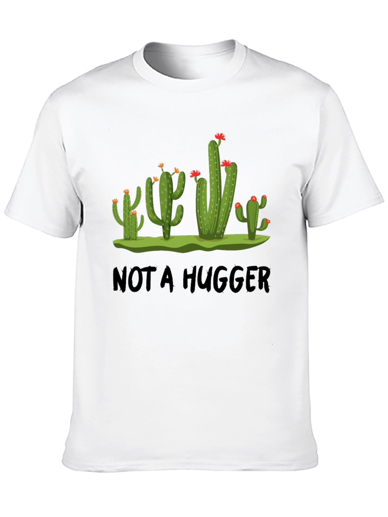 Not A Hugger Cactus Graphic T-Shirt - Novelty Tee