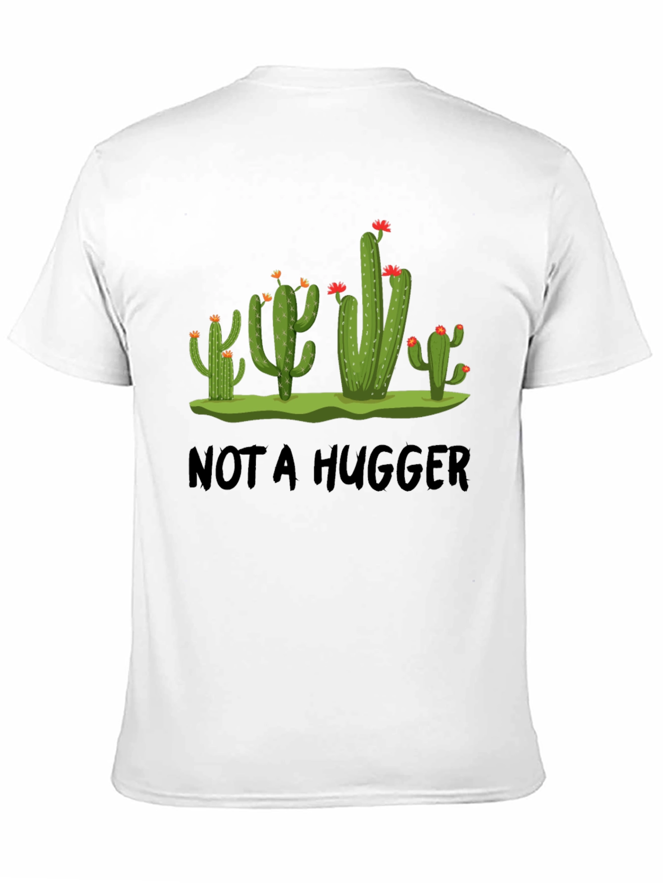 Not A Hugger Cactus Graphic T-Shirt - Novelty Tee