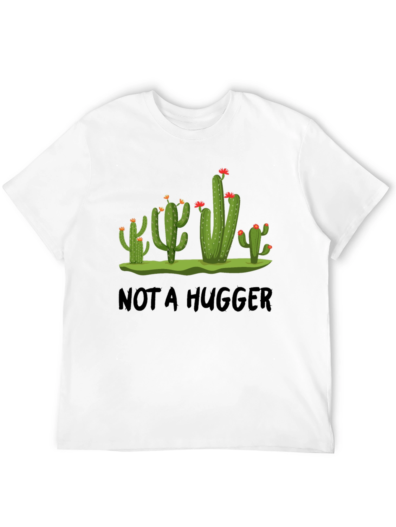 Not A Hugger Cactus Graphic T-Shirt - Novelty Tee