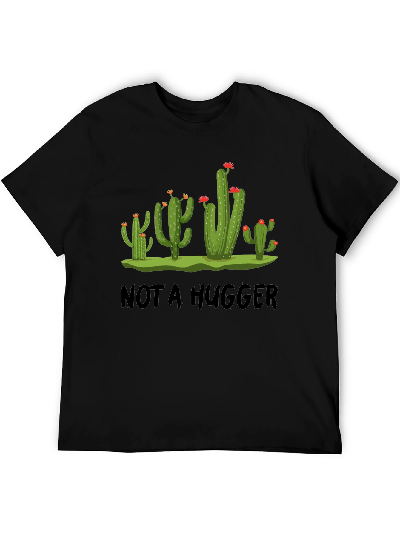Not A Hugger Cactus Graphic T-Shirt - Novelty Tee