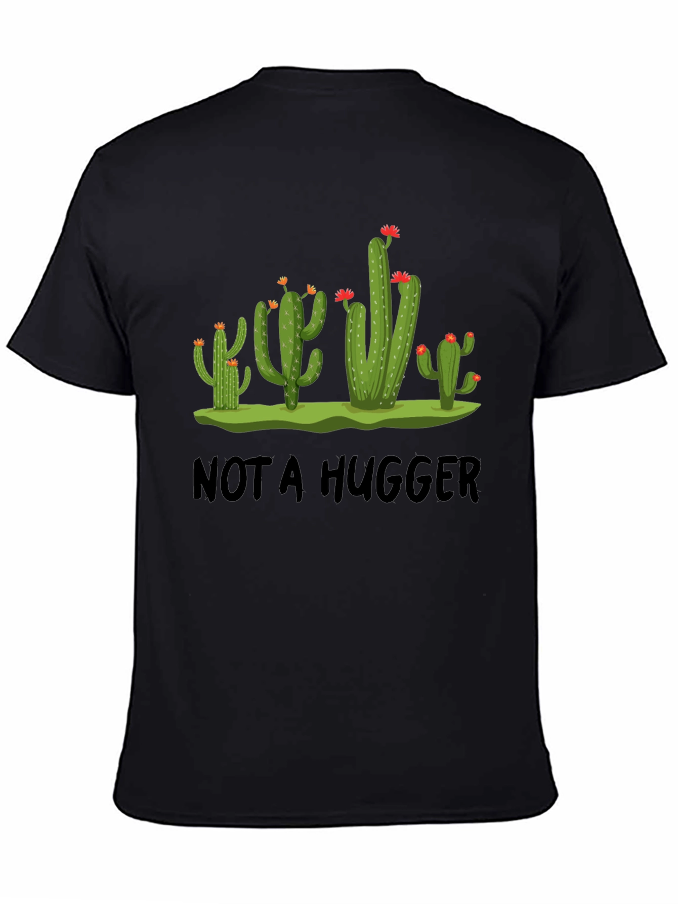 Not A Hugger Cactus Graphic T-Shirt - Novelty Tee
