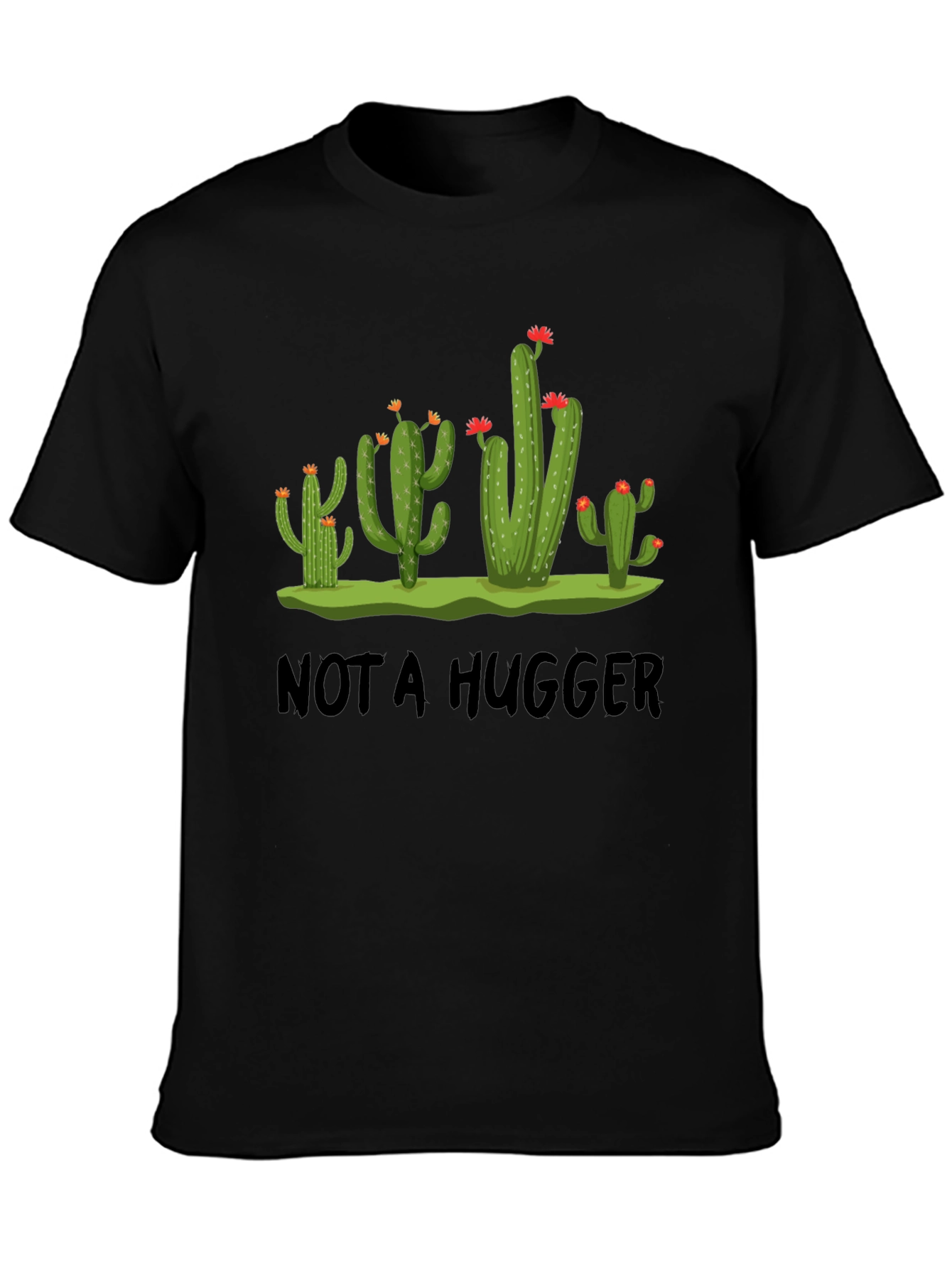 Not A Hugger Cactus Graphic T-Shirt - Novelty Tee