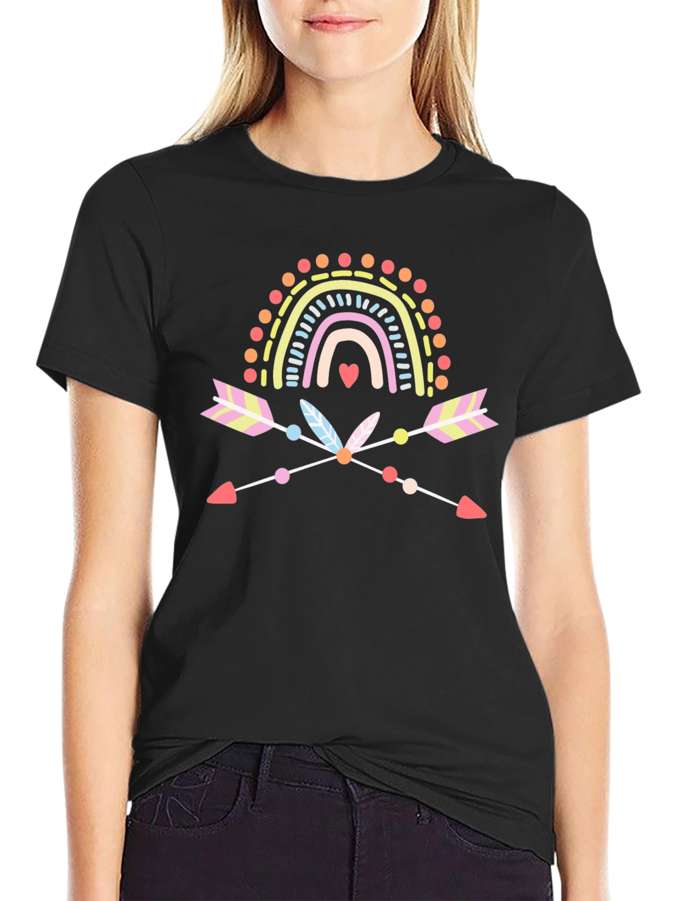 Boho Rainbow Arrow Graphic Tee