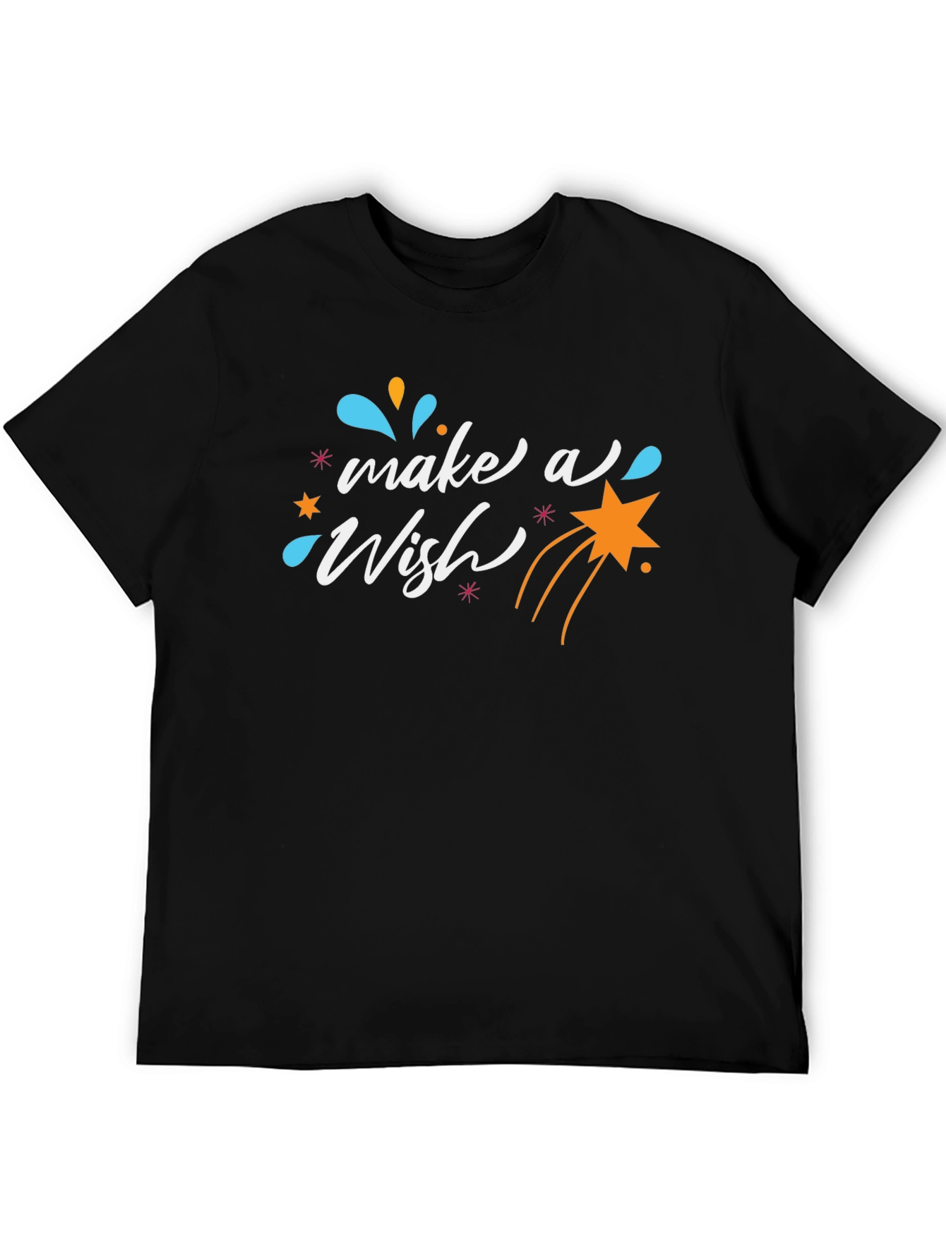 Make a Wish Graphic Tee - Black Casual T-Shirt