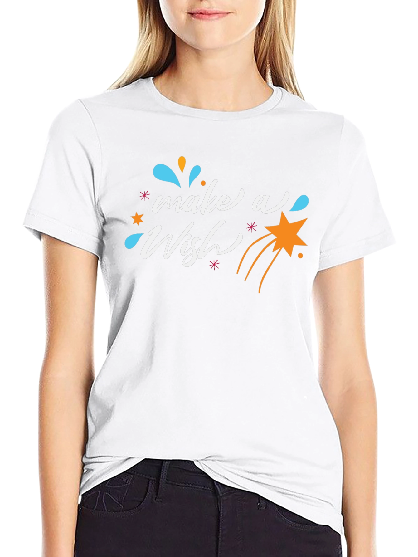 Make a Wish Graphic Tee - Black Casual T-Shirt