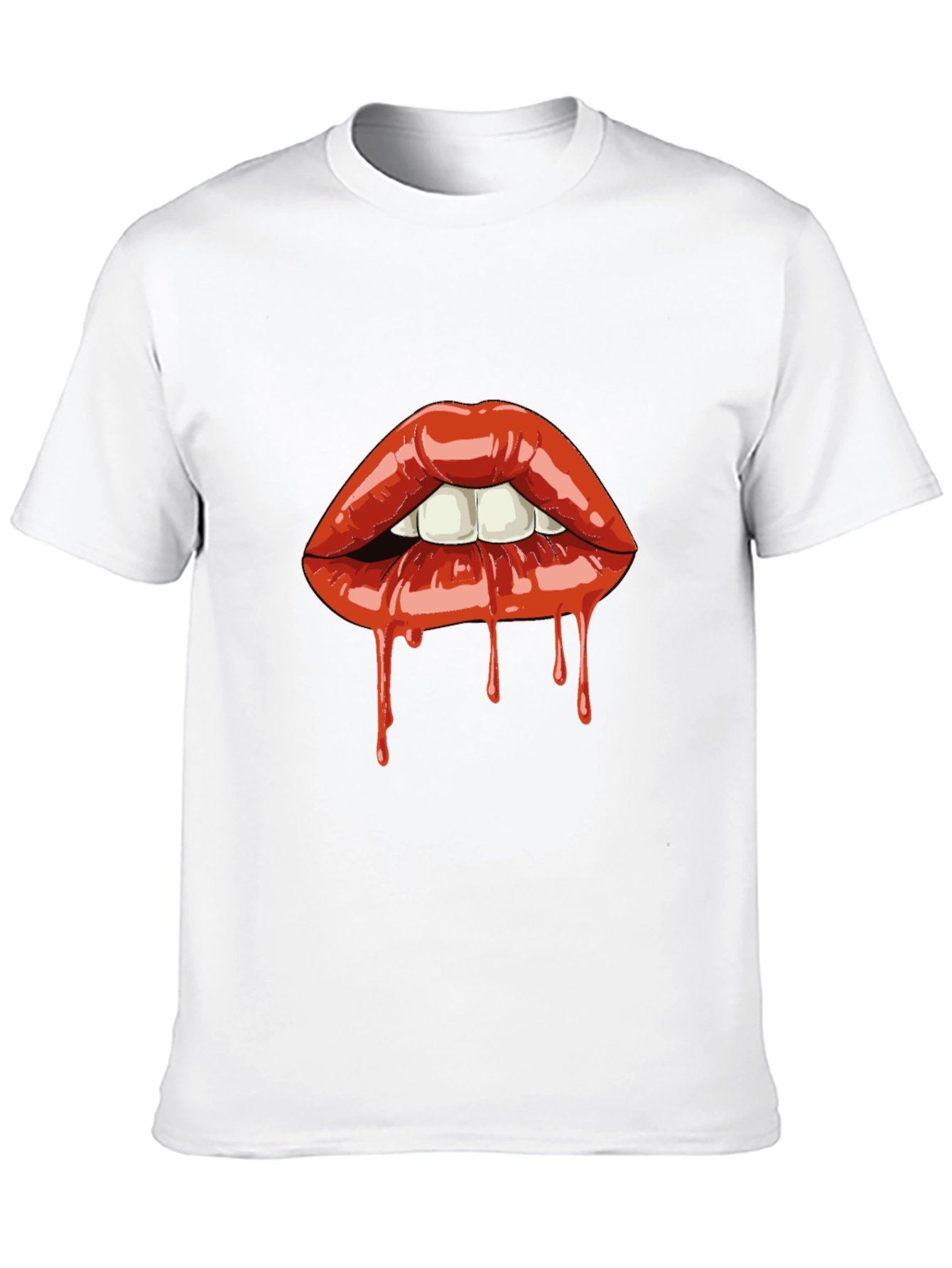 Dripping Lips Graphic Tee - Bold Black T-Shirt