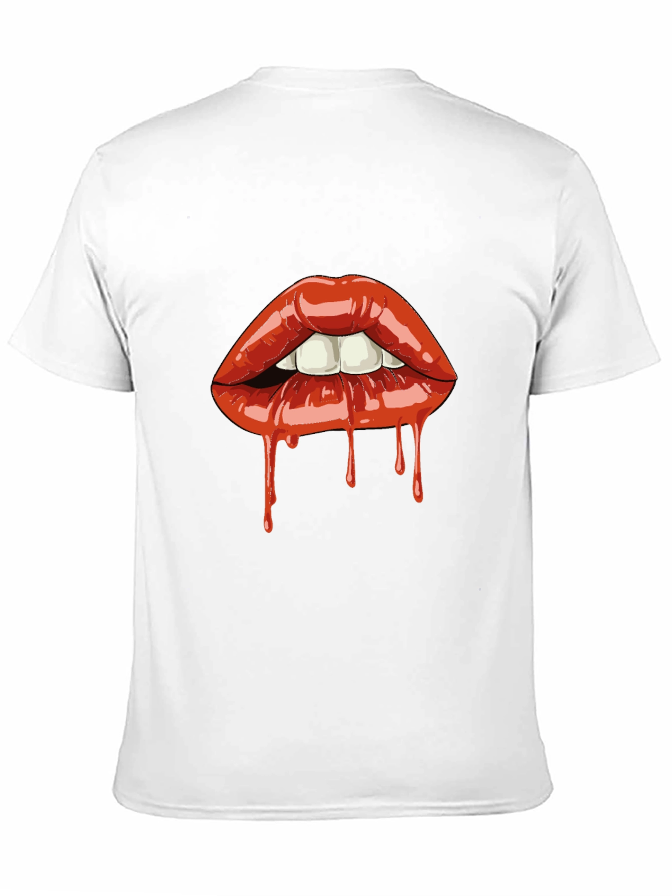 Dripping Lips Graphic Tee - Bold Black T-Shirt