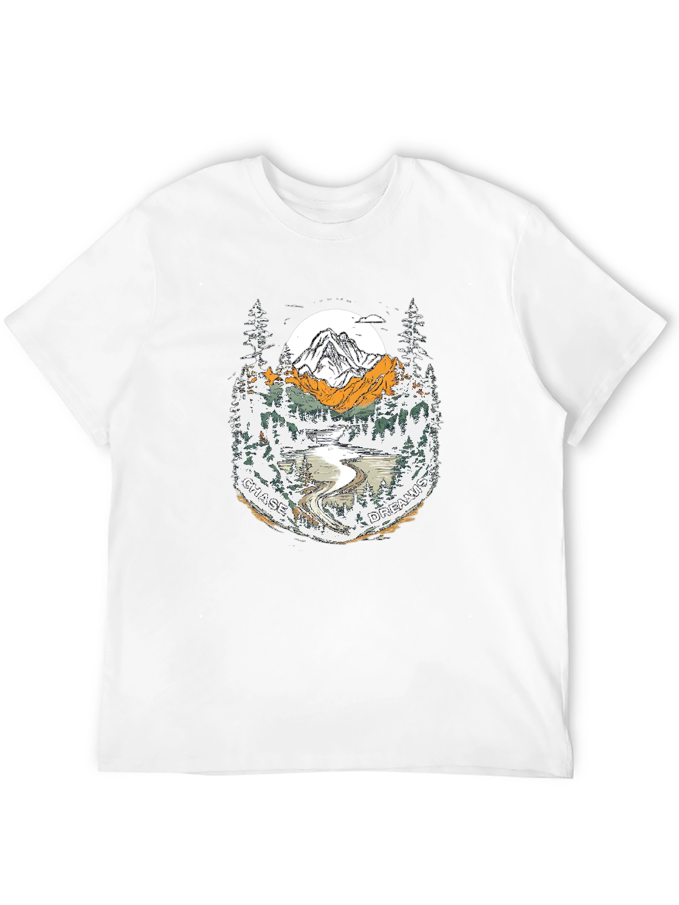 Chase Dreams Mountain Scene Graphic Tee