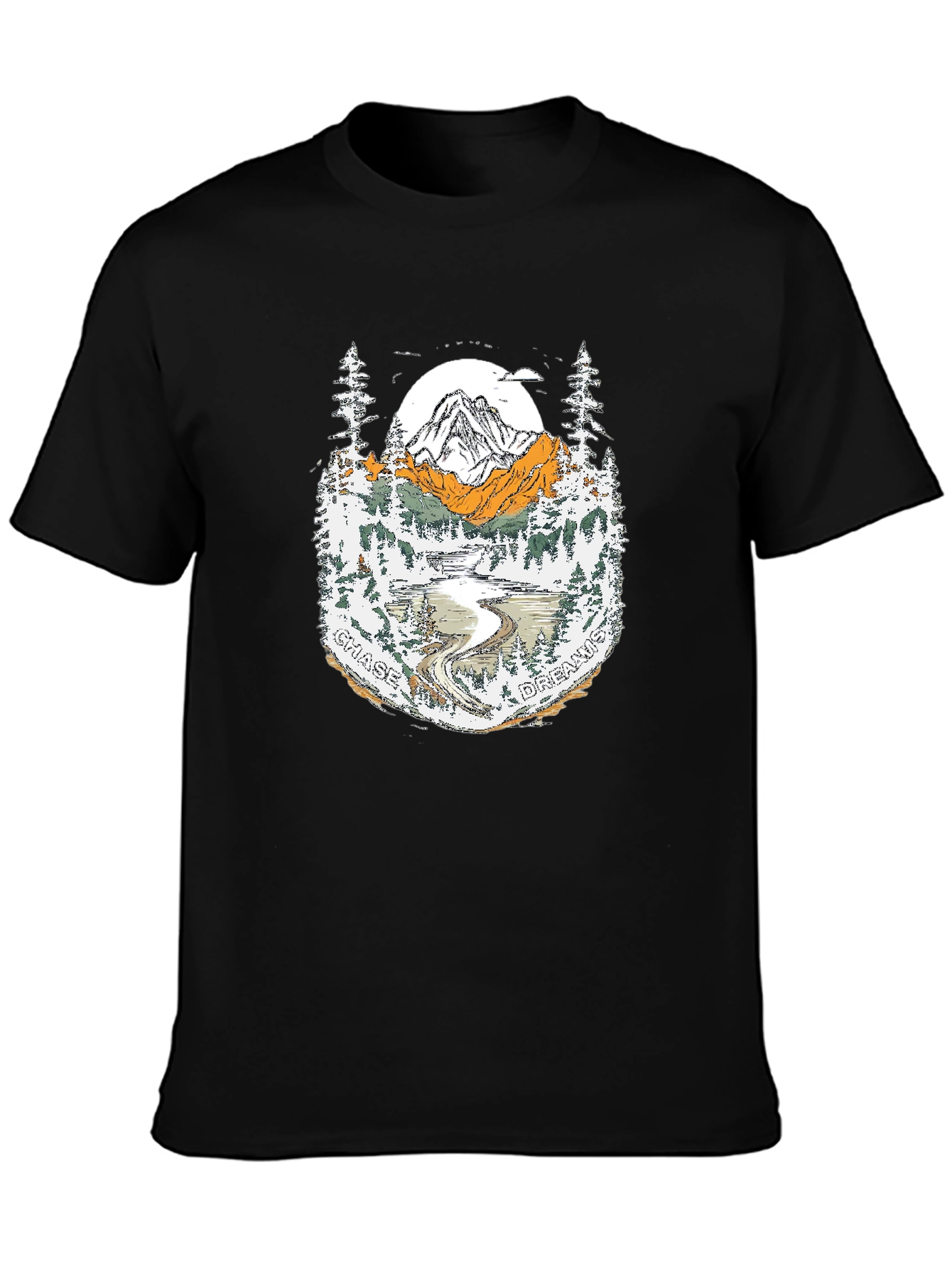 Chase Dreams Mountain Scene Graphic Tee