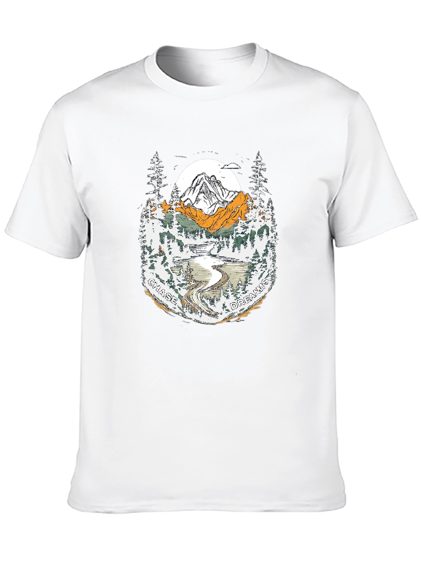 Chase Dreams Mountain Scene Graphic Tee