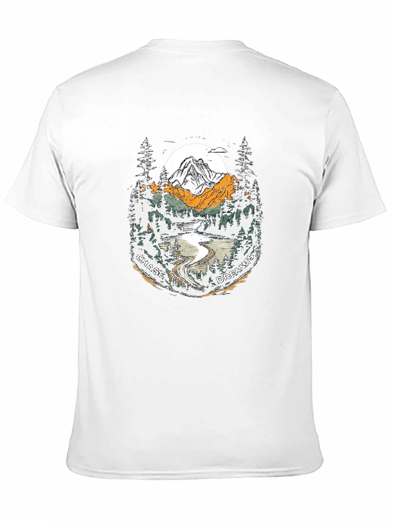 Chase Dreams Mountain Scene Graphic Tee