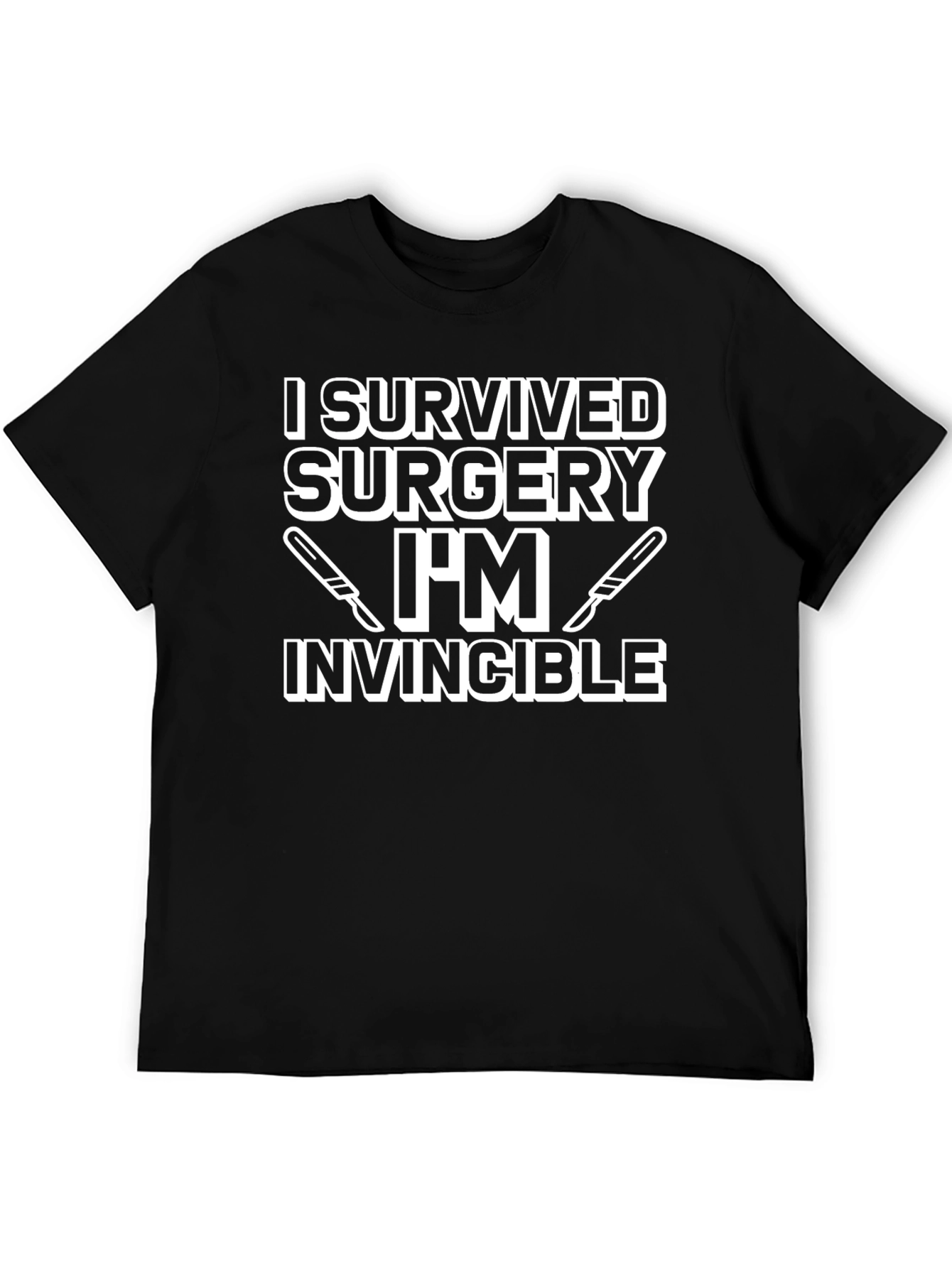 Surgery Survivor Invincible Graphic Tee - Black Cotton