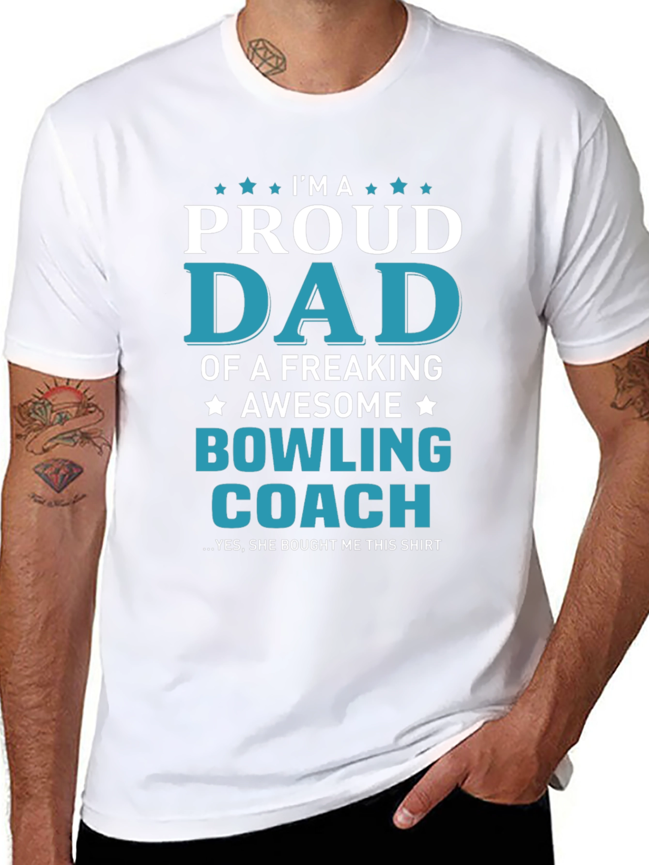 Proud Bowling Dad Graphic T-Shirt
