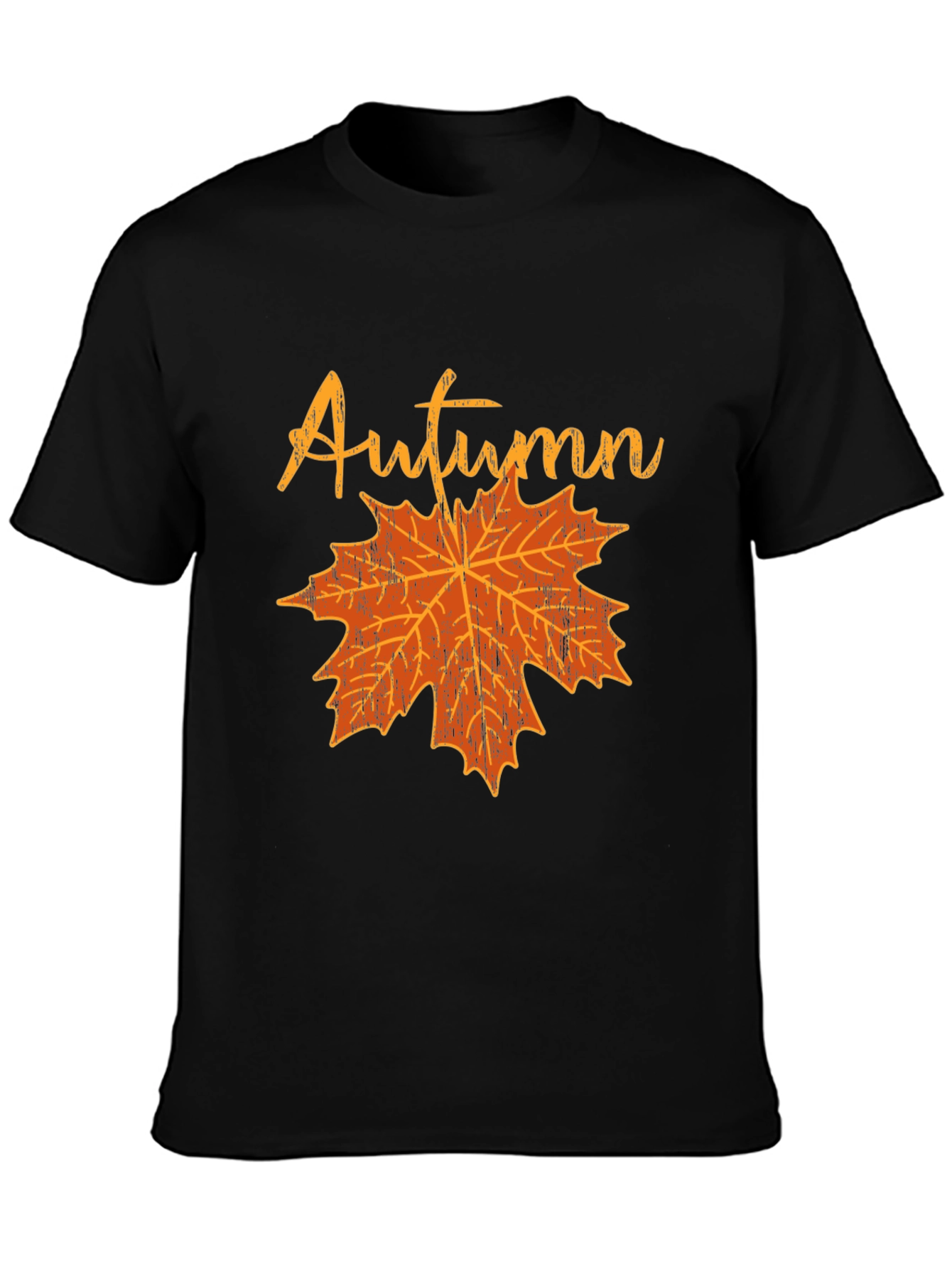 Autumn Leaf Graphic T-Shirt - Black