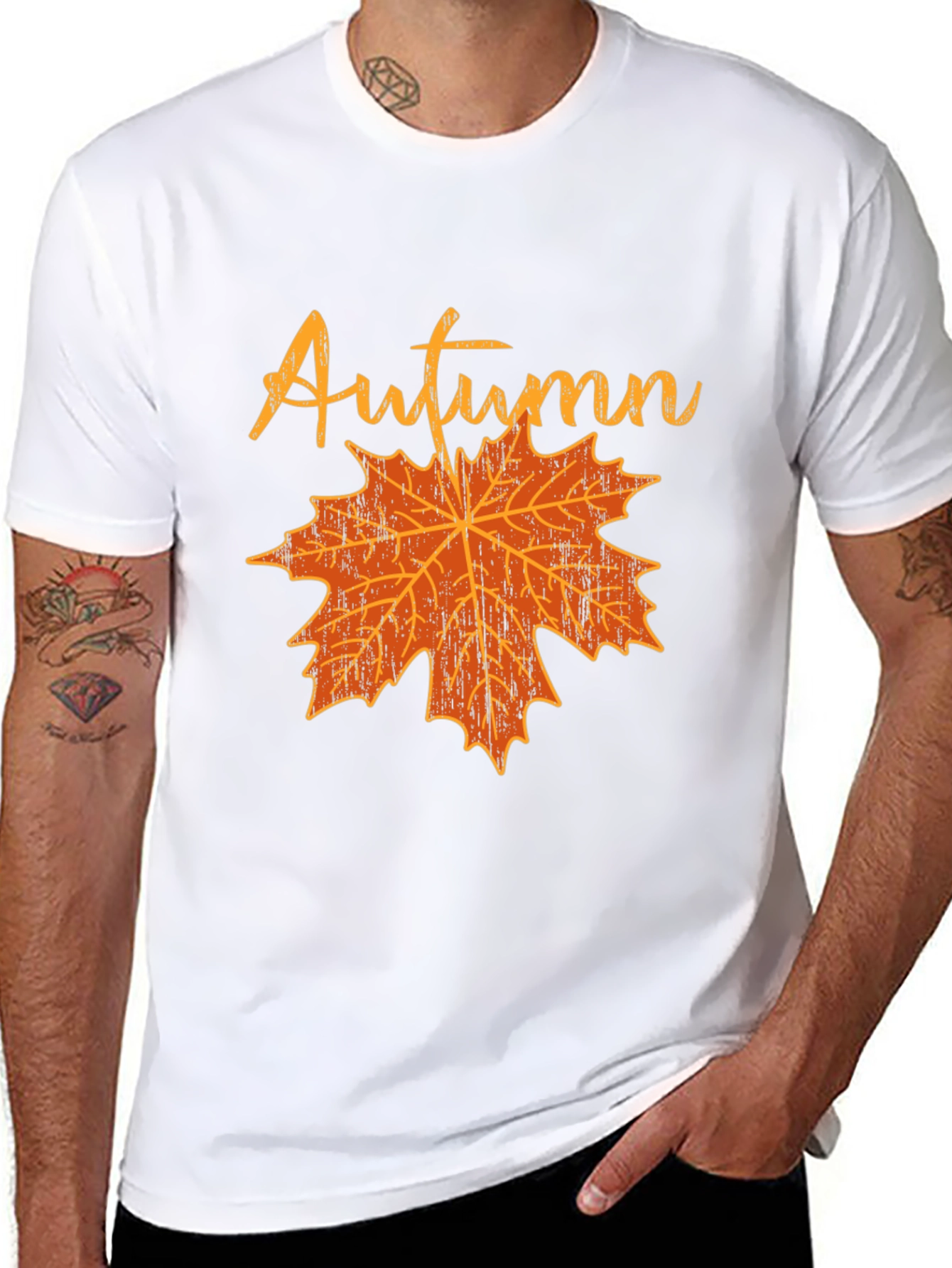 Autumn Leaf Graphic T-Shirt - Black