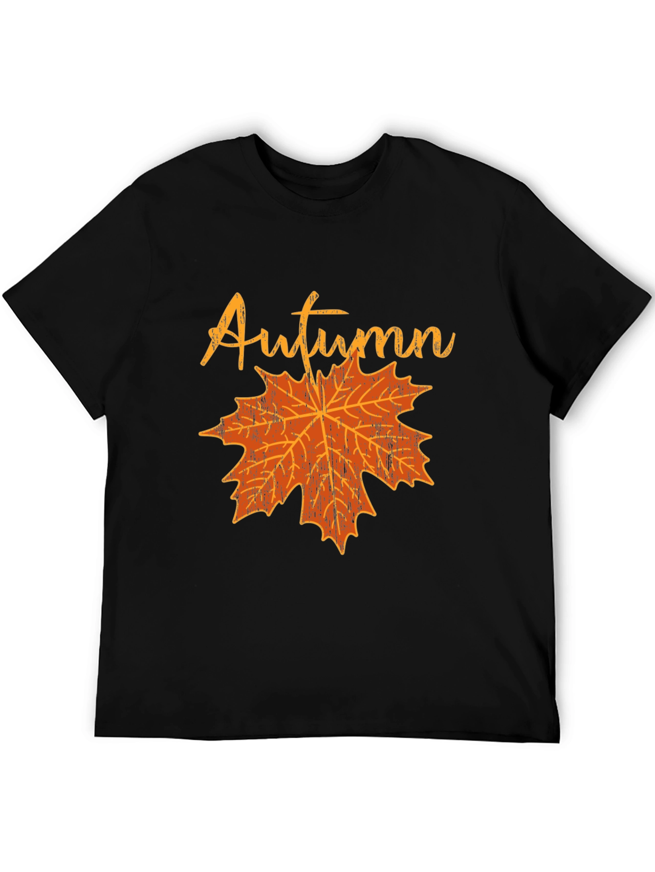 Autumn Leaf Graphic T-Shirt - Black