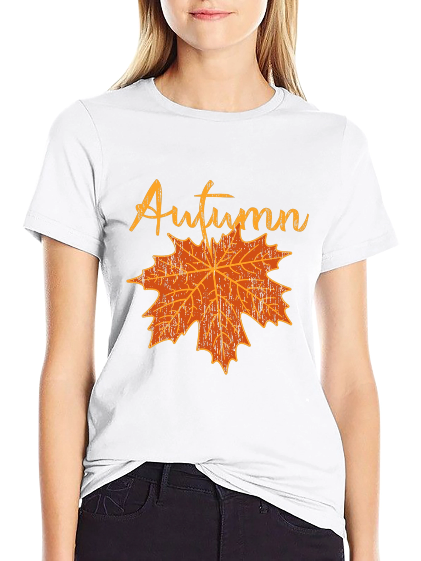 Autumn Leaf Graphic T-Shirt - Black