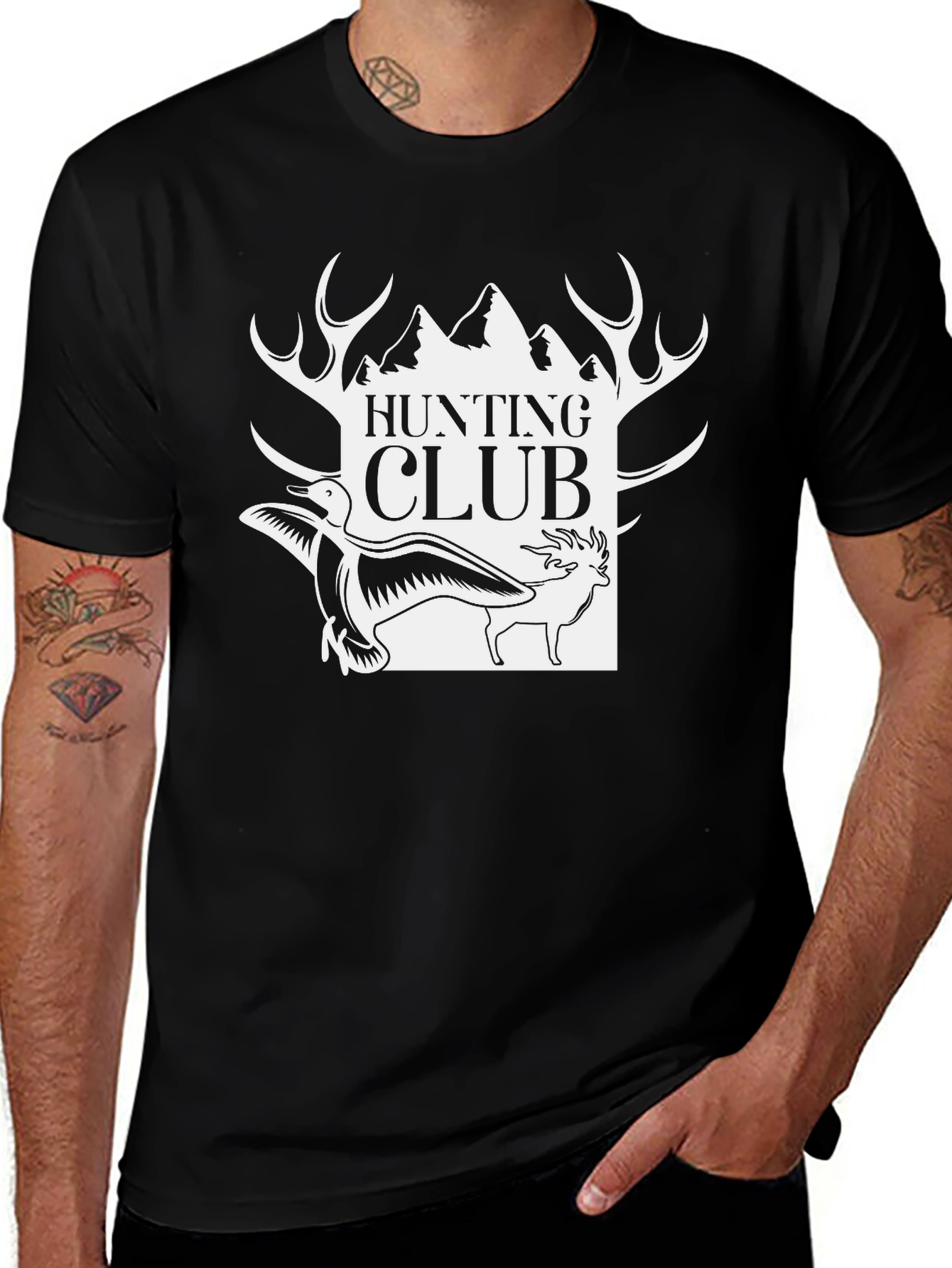Hunting Club Graphic Tee - Black
