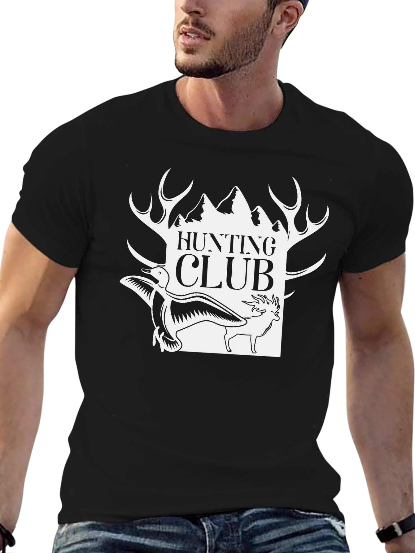 Hunting Club Graphic Tee - Black