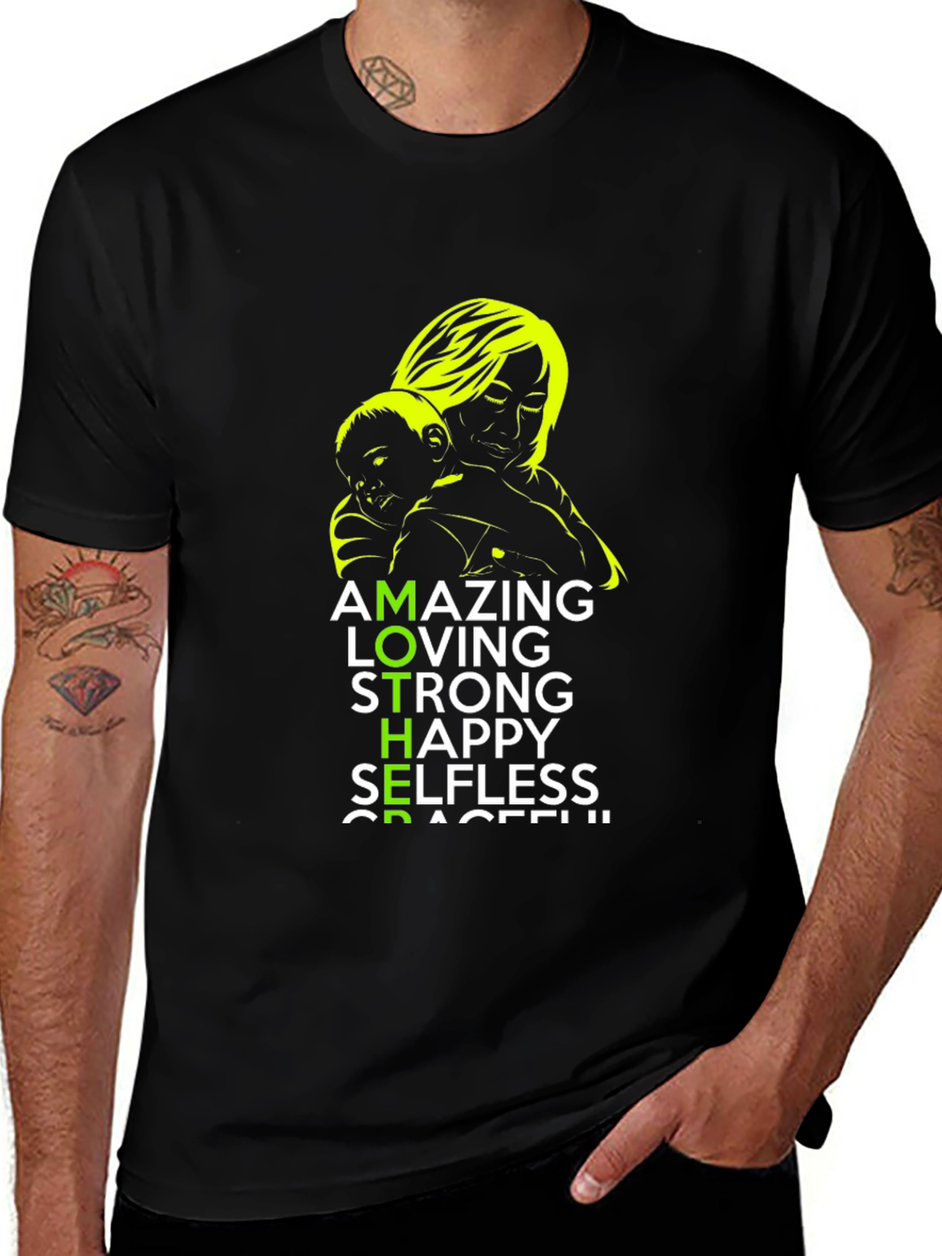 Amazing Mother Graphic T-Shirt Unisex Black Tee