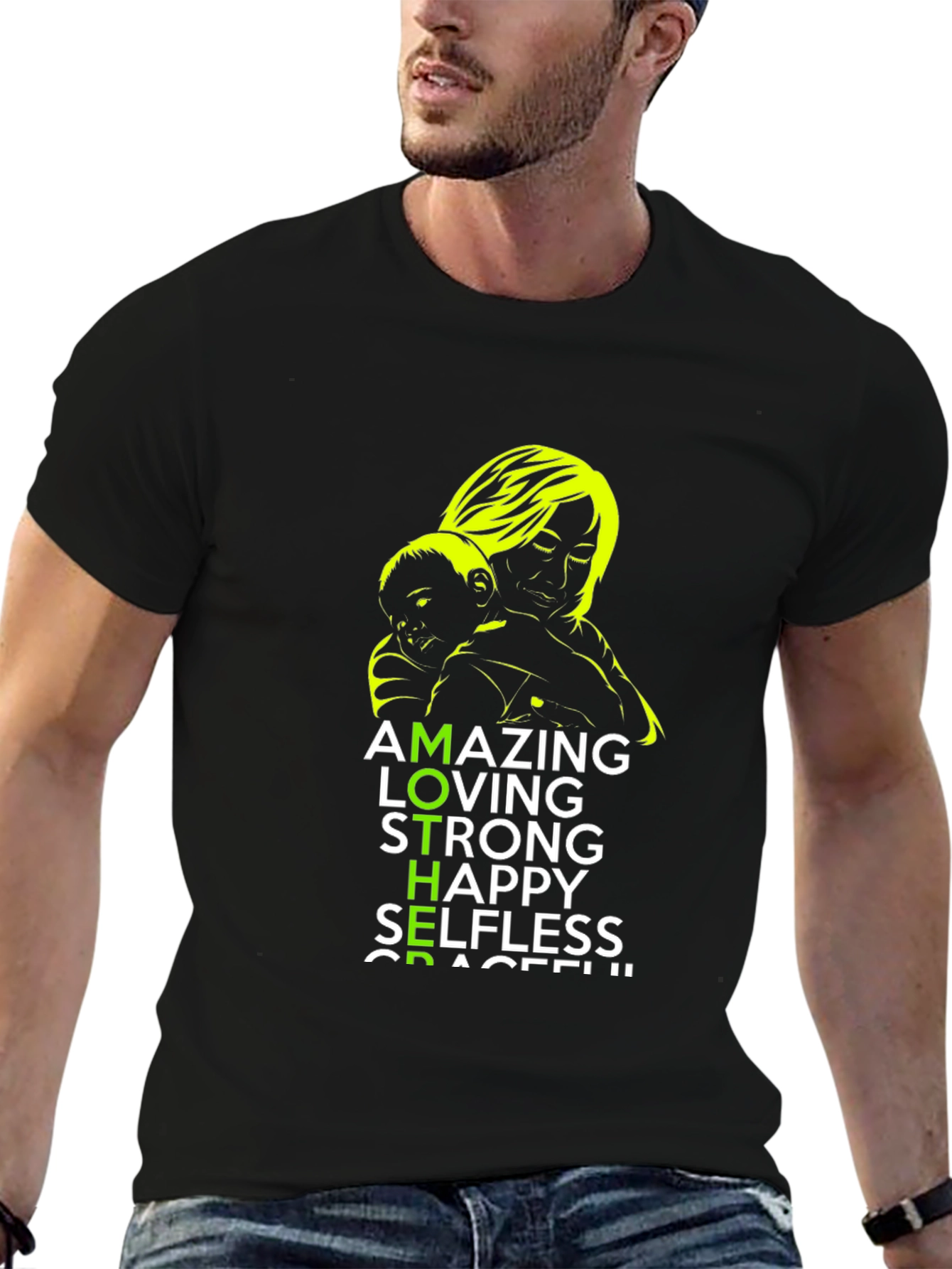 Amazing Mother Graphic T-Shirt Unisex Black Tee