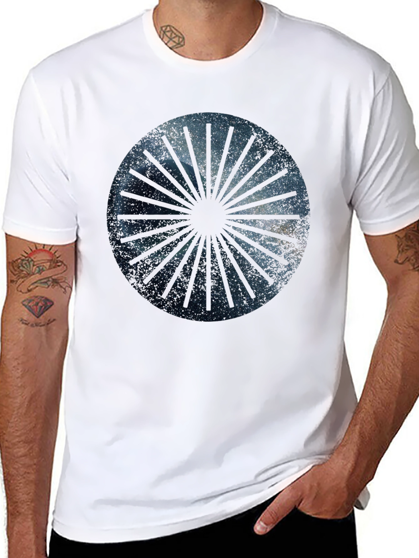 Cosmic Ray Graphic Tee - Black Cotton Blend