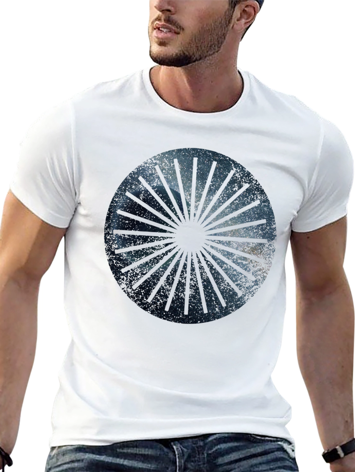 Cosmic Ray Graphic Tee - Black Cotton Blend