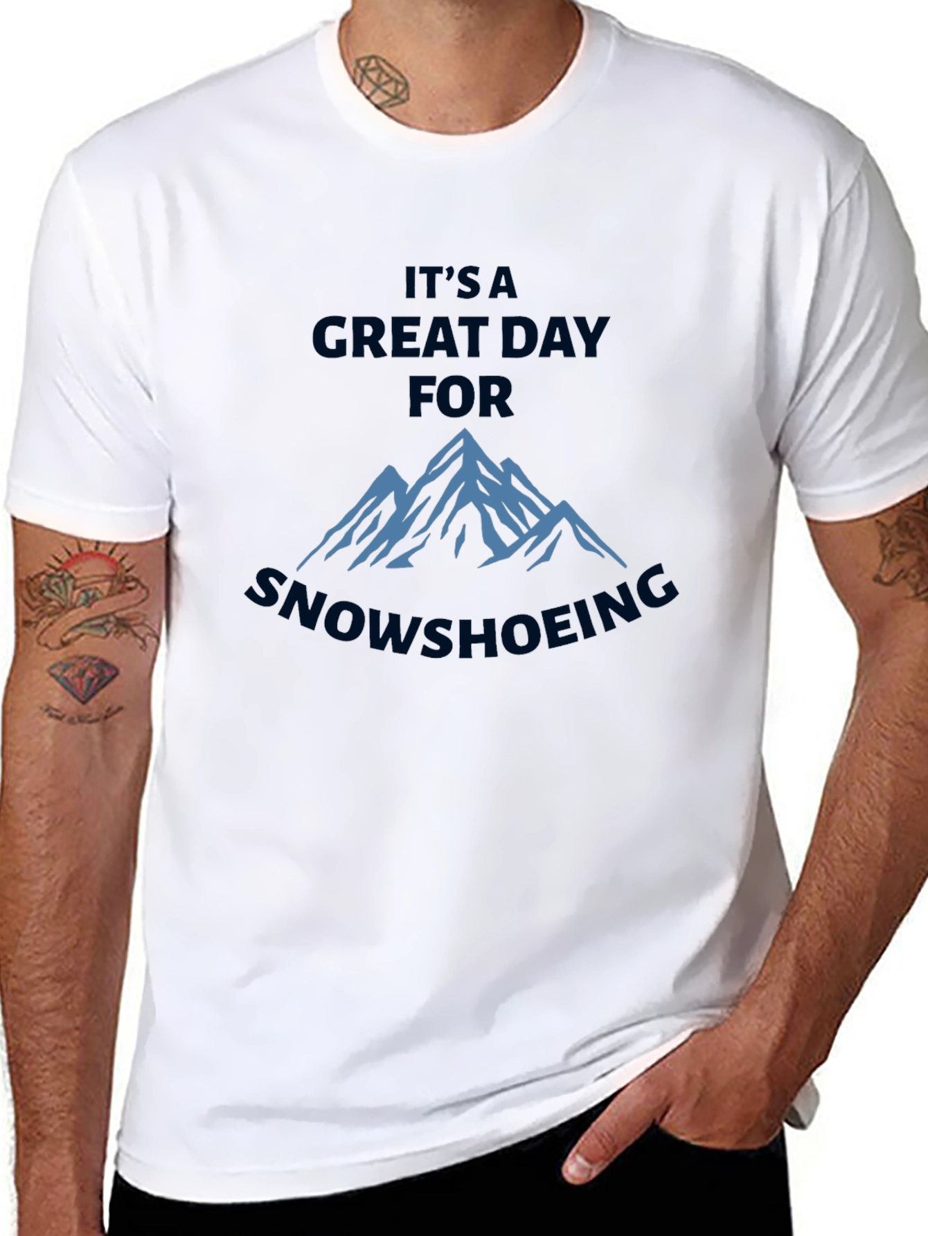 Great Day for Snowshoeing Black T-Shirt