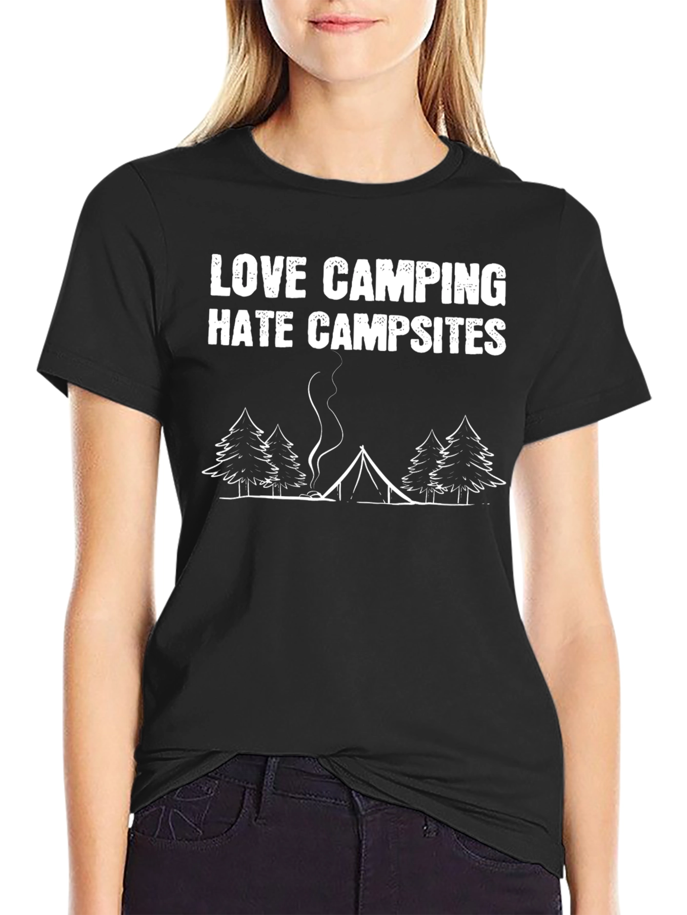 Love Camping Hate Campsites Graphic Tee