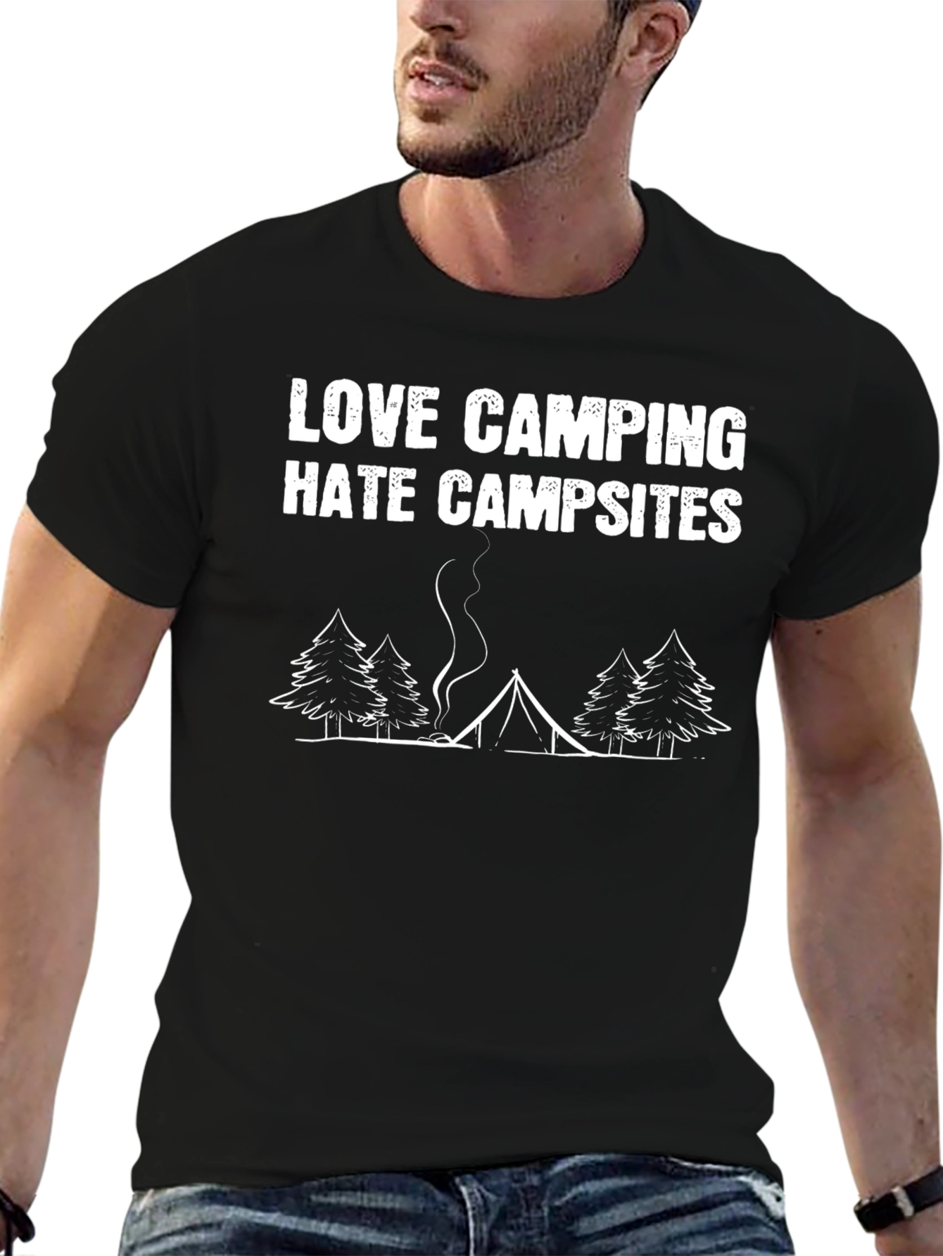 Love Camping Hate Campsites Graphic Tee