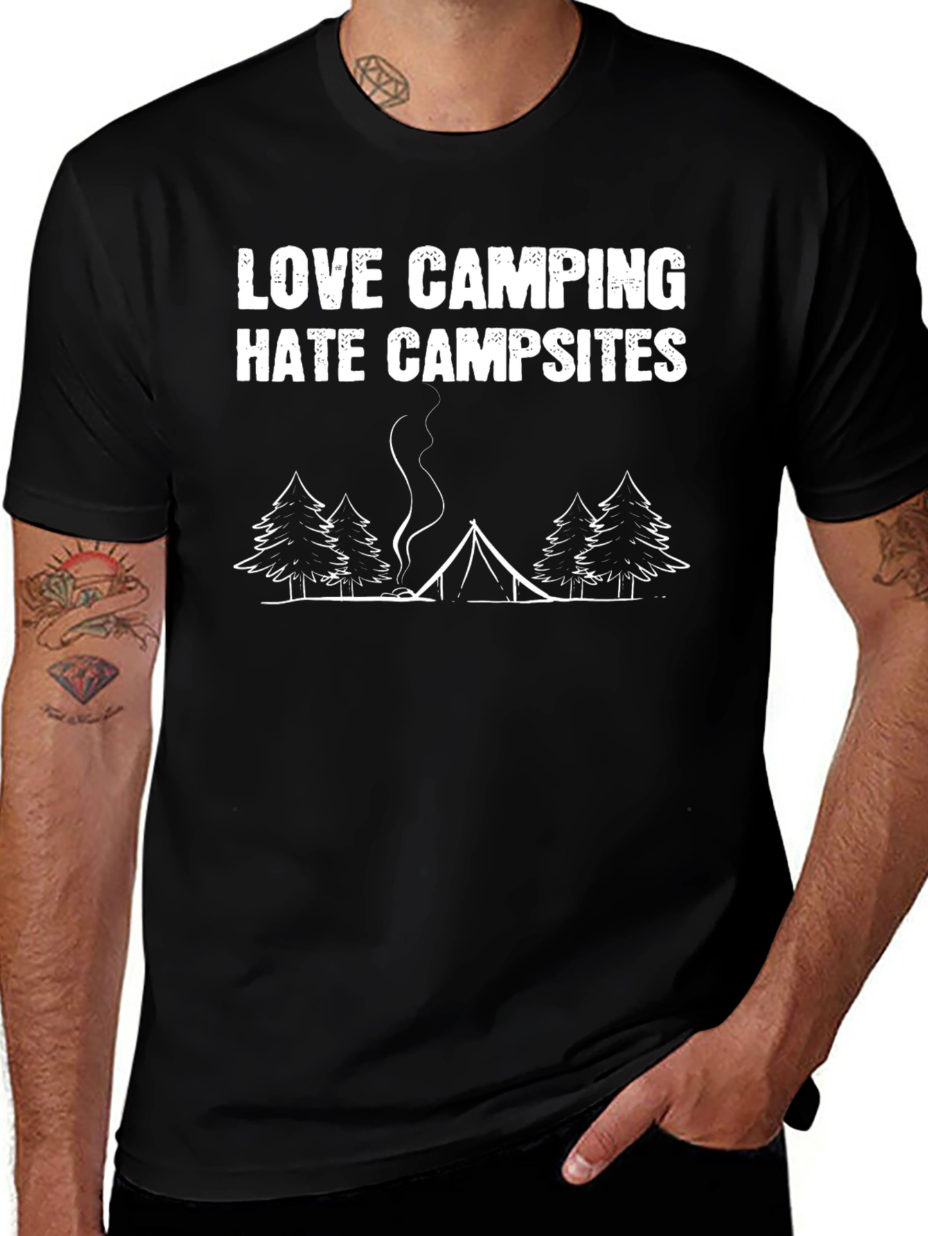 Love Camping Hate Campsites Graphic Tee