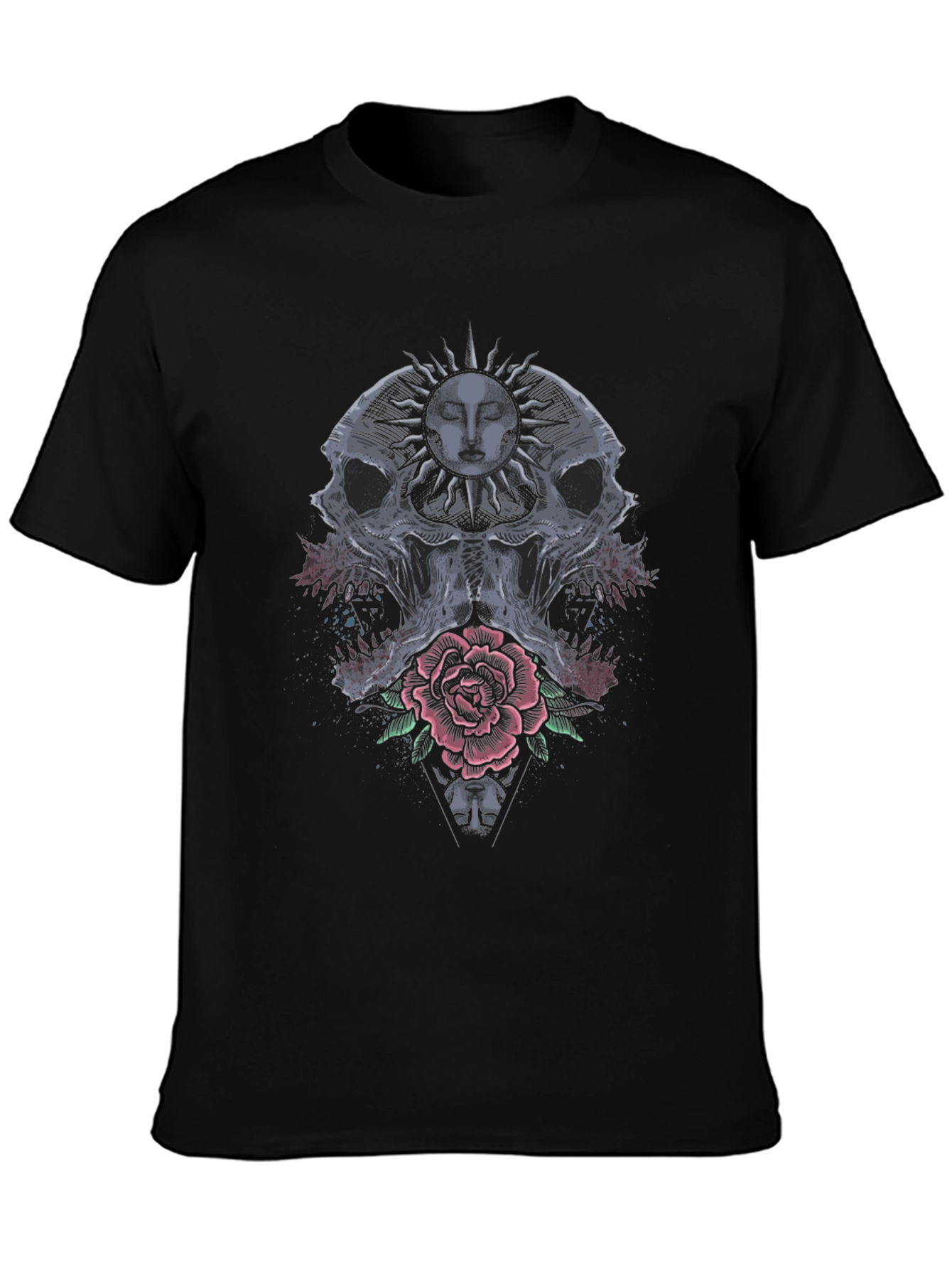 Skull & Rose Graphic Tee - Edgy Style